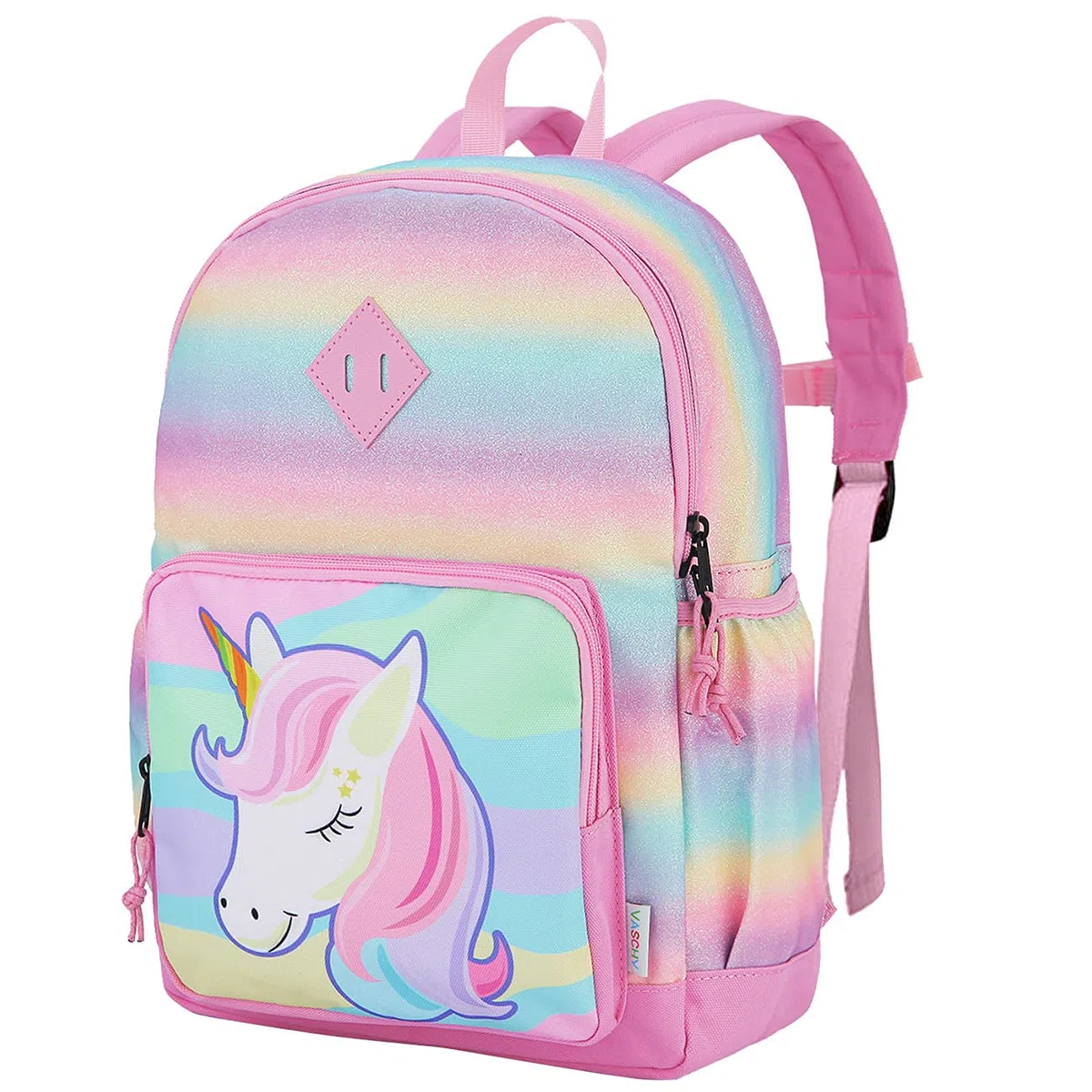 VASCHY Mochila Niña, Mochilas Escolares Mochila Infantil 4-6 Años para Escolar Ajustar Carpeta A4 con Bolsillos Laterales y Correa en Pecho