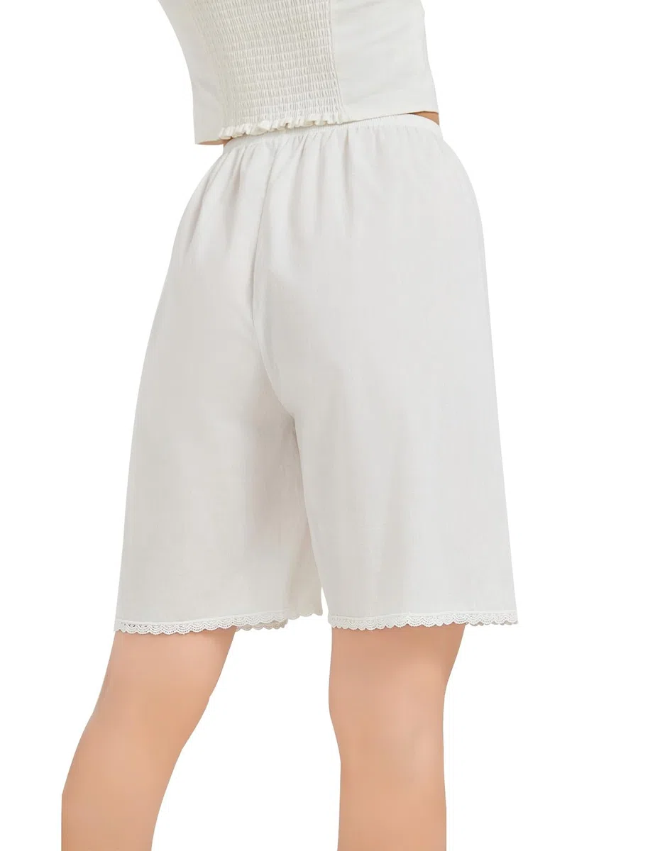 BEAUTELICATE Victoriana Algodón Pantalones de Pijama Bloomers Mujer Lolita de Encaje 2 Longitudes