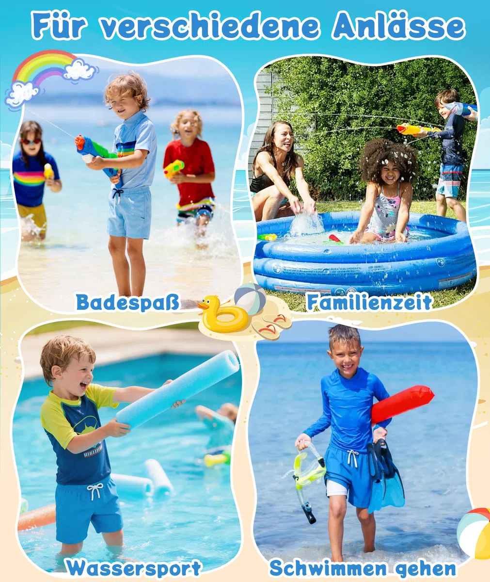 Zoofly Pantalones Cortos de Playa para Niños con Forro Compresivo, Secado Rápido y Transpirable, Cintura Elástica y Bolsillos, para Niños de 4-16Años