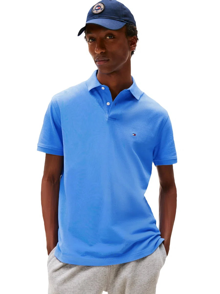 Tommy Hilfiger Adaptive Short Sleeve Polo Shirts In Classic Fit with Stretch and Organic Pique Cotton Polo de Manga Corta en Ajuste clásico con algodón piqué elástico y orgánico Hombre (Pack de 1)