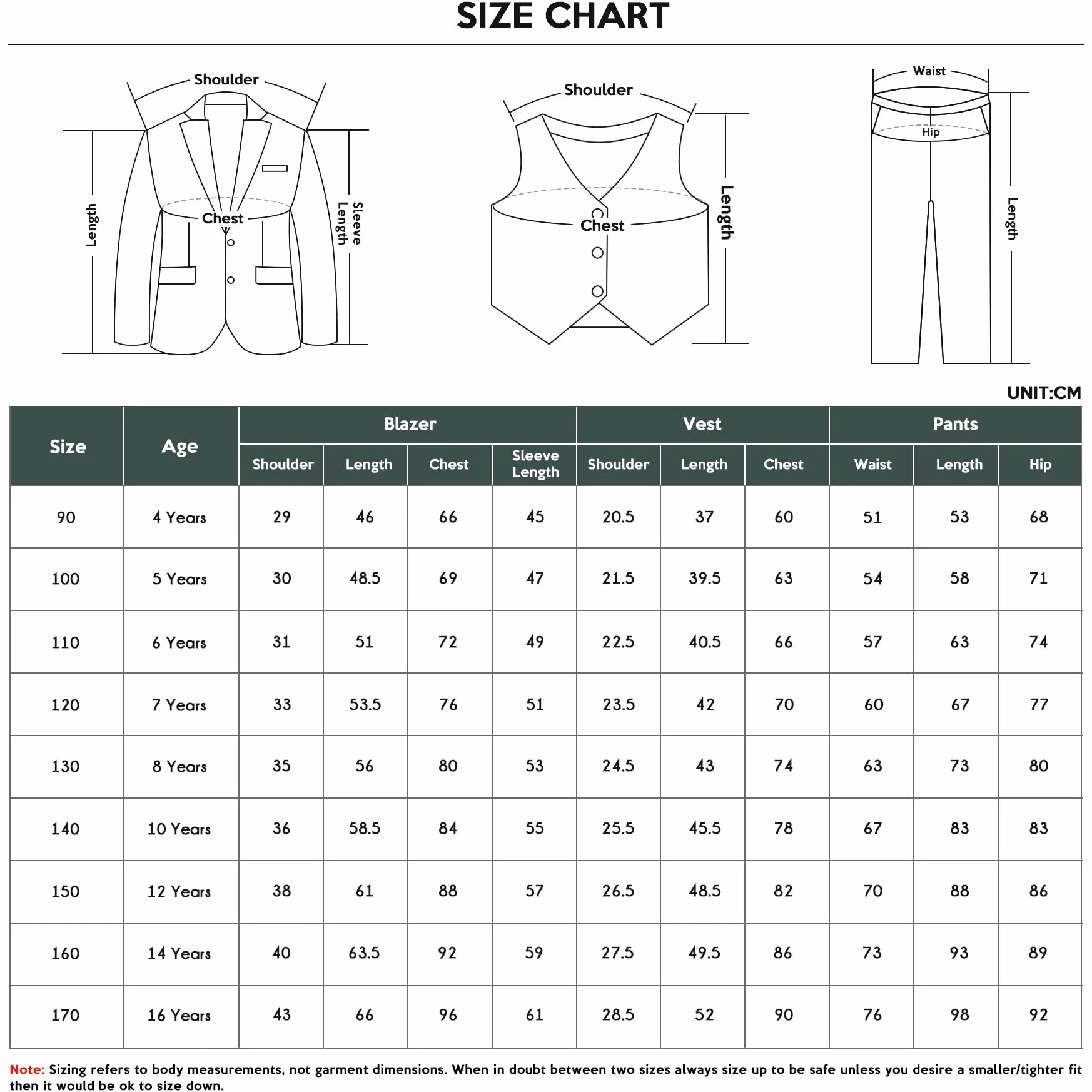 Sliktaa Traje de 3 piezas para niños con cuello de solapa con un botón, trajes para bodas, cumpleaños, fiestas, bailes de graduación, traje de rendimiento, chaleco, pantalones, multicolor
