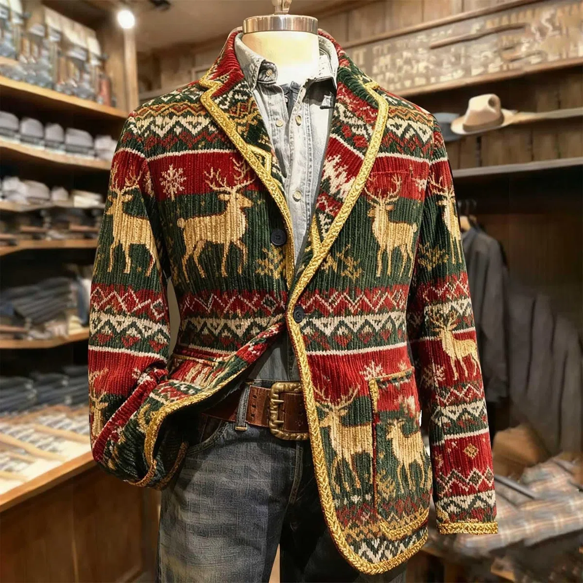 Chaqueta de pana de Navidad para hombre, chaqueta de pana divertida, chaqueta de Navidad, chaqueta de Navidad, manga larga, deportiva, traje festivo, diseño navideño, chaqueta de traje de