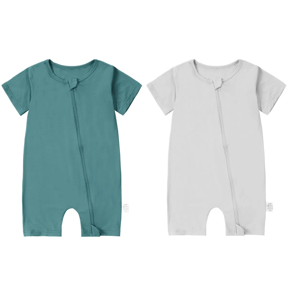 Body Unisex para Bebés Niños y Niñas Fibra de Bambú Manga Corta Mono de Primavera-Verano 0-24 Meses,Pack de 2 Unidades