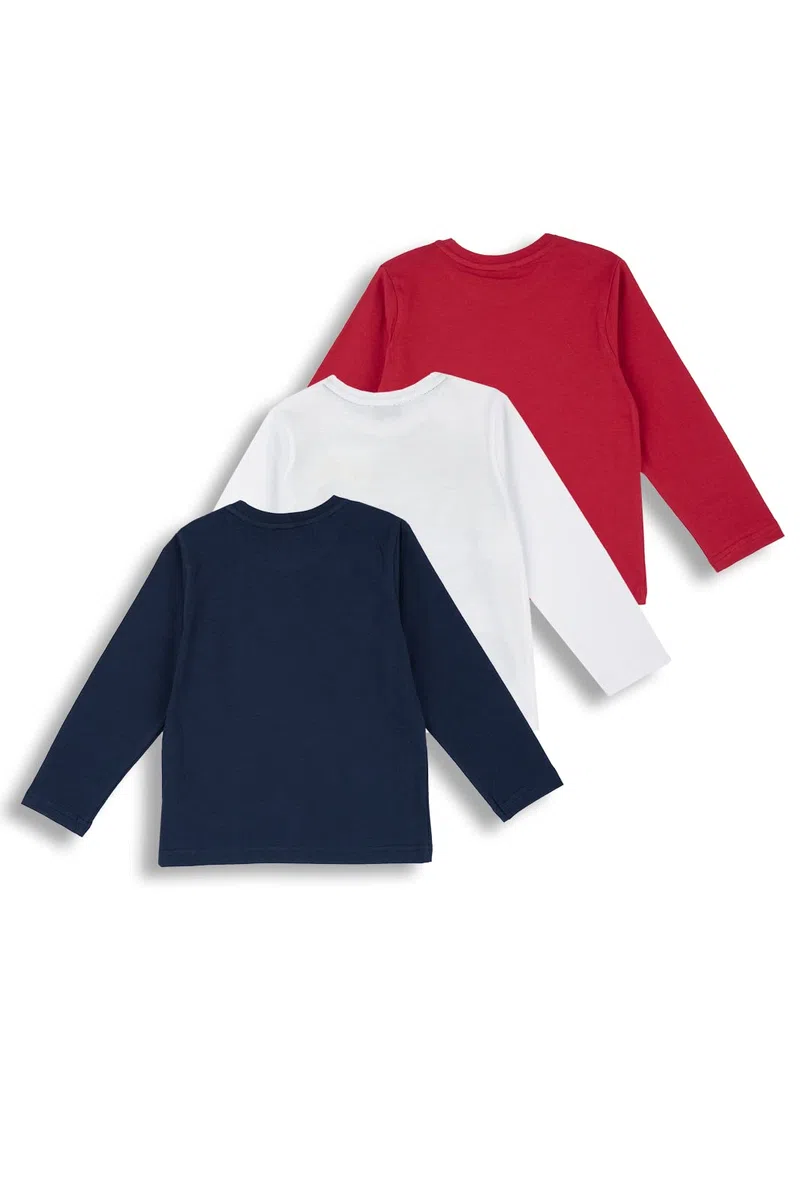Chicco, Conjunto de 3 Camisetas Niño, Camisetas Niño de Manga Larga de Algodón, Designed in Italy