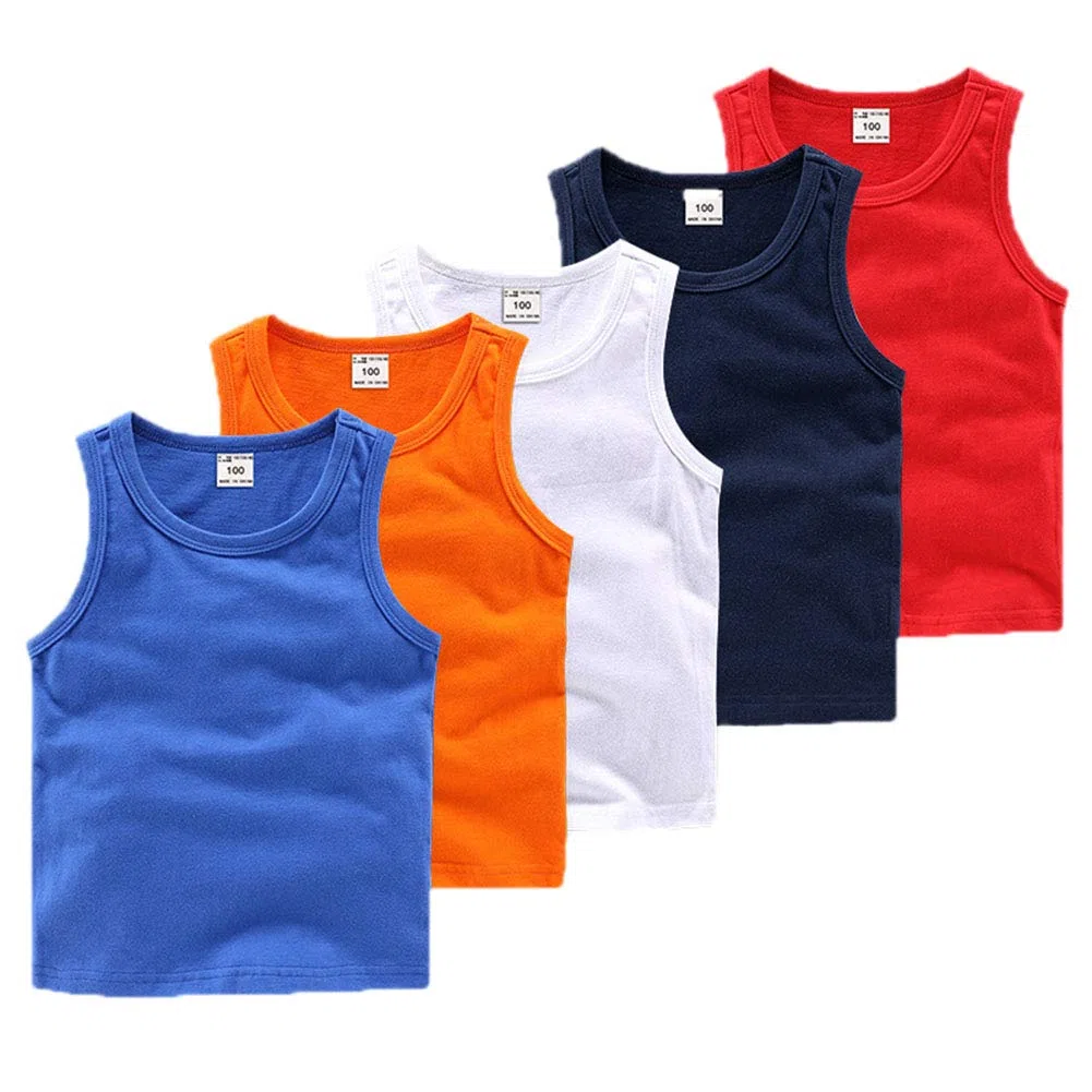 DCUTERQ niño bebé niños niñas sólido Tanque Tops Camisetas Camisetas algodón Verano Chaleco sin Mangas Rojo 7 años