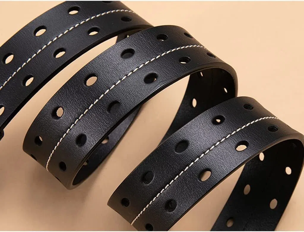 Cinturón de Cuero Genuino Longitud Ajustable Hebilla de Pin de Cuero Cinturón de Cuero Genuino de Vaca Varios tamaños Cinturón de Moda Informal para Hombres