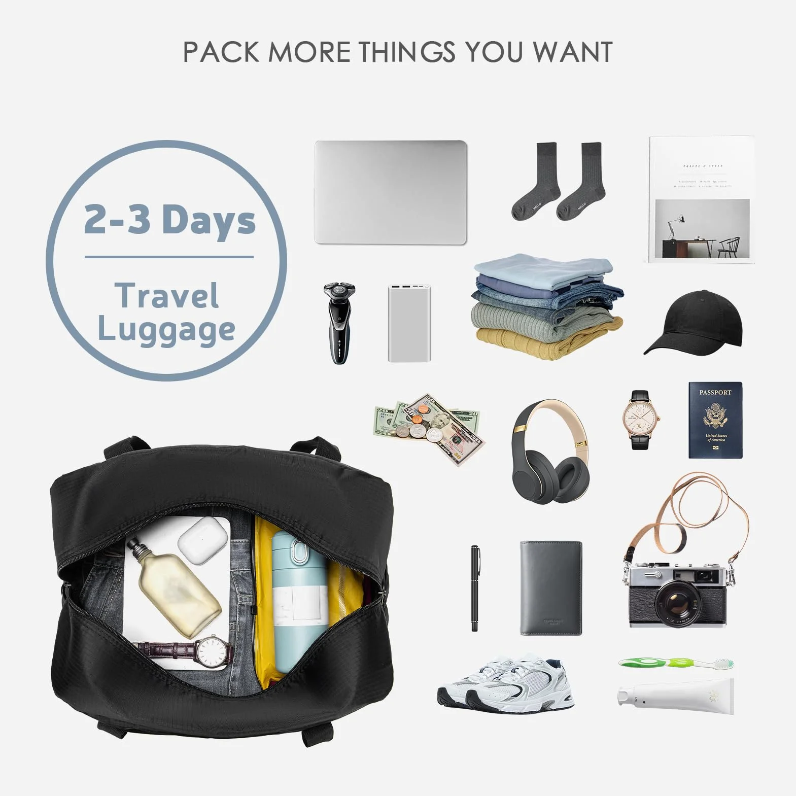 SPAHER 2X Bolsa de Viaje 40x30x15 British Airways Equipaje de Mano Bolsa de Deporte Gimnasio Impermeable Bolsos Maternidad Hospital Fin Semana Mujer Hombres Cabin Duffle Bag Gym Bag