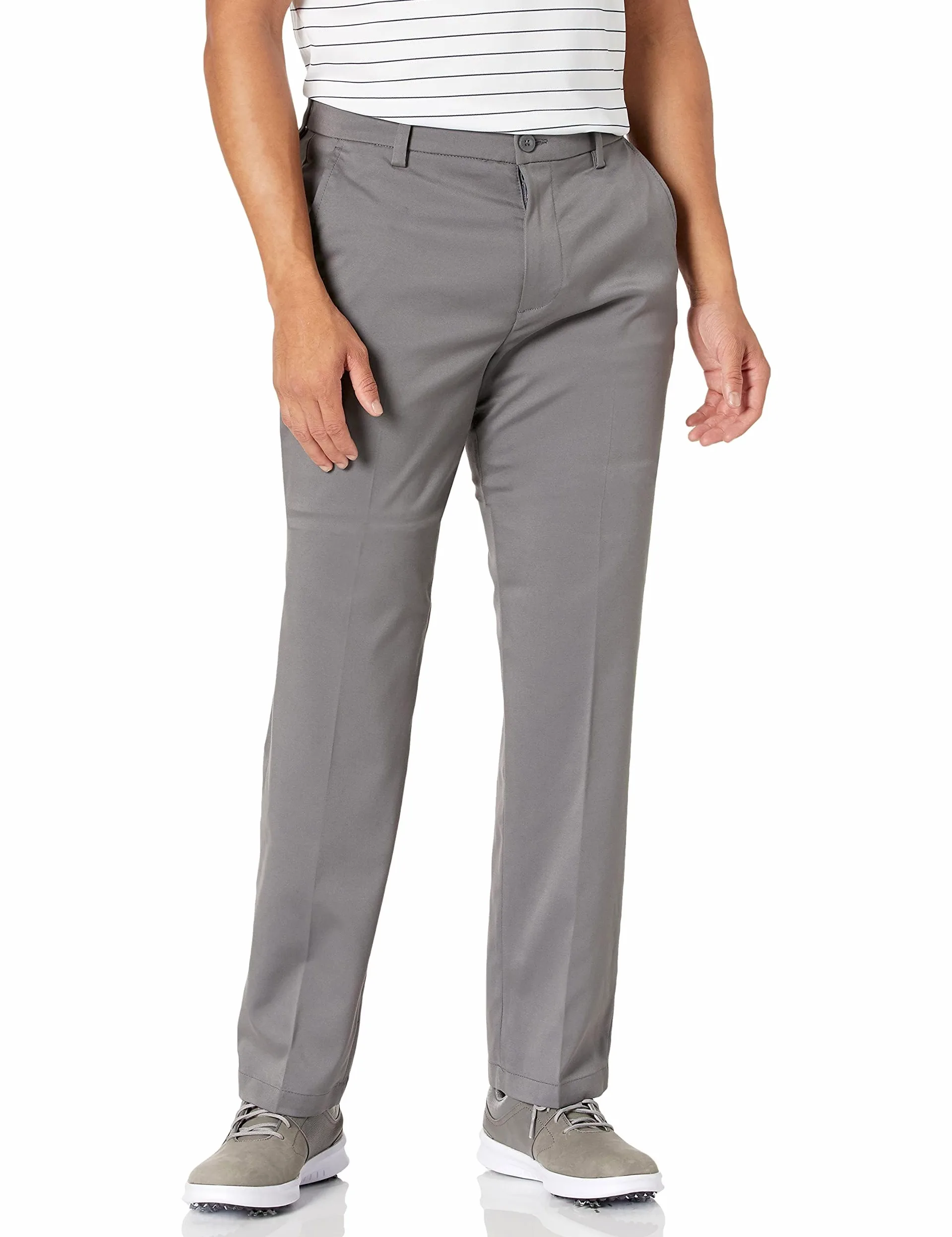 Amazon Essentials Pantalones de Golf Elásticos de Corte Clásico para Todo el Día Hombre, Gris, 29W / 29L