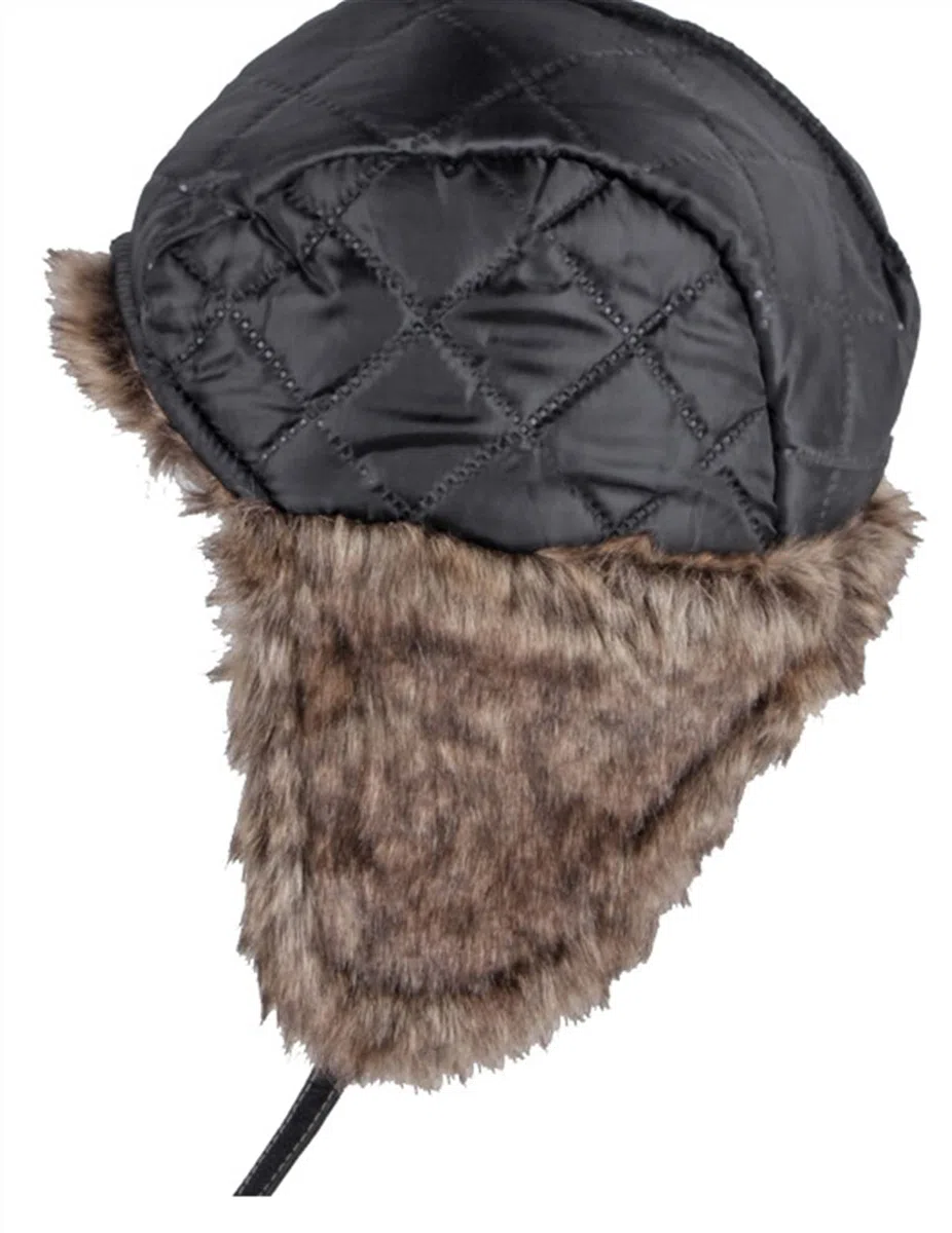 GIBZ Sombrero de Piel Sintética Hombre Mujere con Orejeras Gorro Ruso de Cuero para Invierno