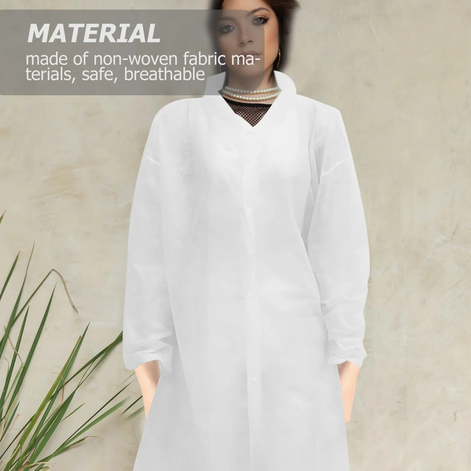 Batas de Desechables de Manga Larga Varios Estilos 10 Ropa Laboral Protectora de Tela No Tejida para Laboratorios y Pintura Varios Estilos