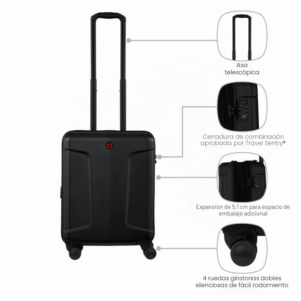 Wenger Legacy Maleta de Carcasa rígida con 4 Ruedas, Trolley, Cierre de Seguridad, Mujer, Hombre, Viajes, Vacaciones
