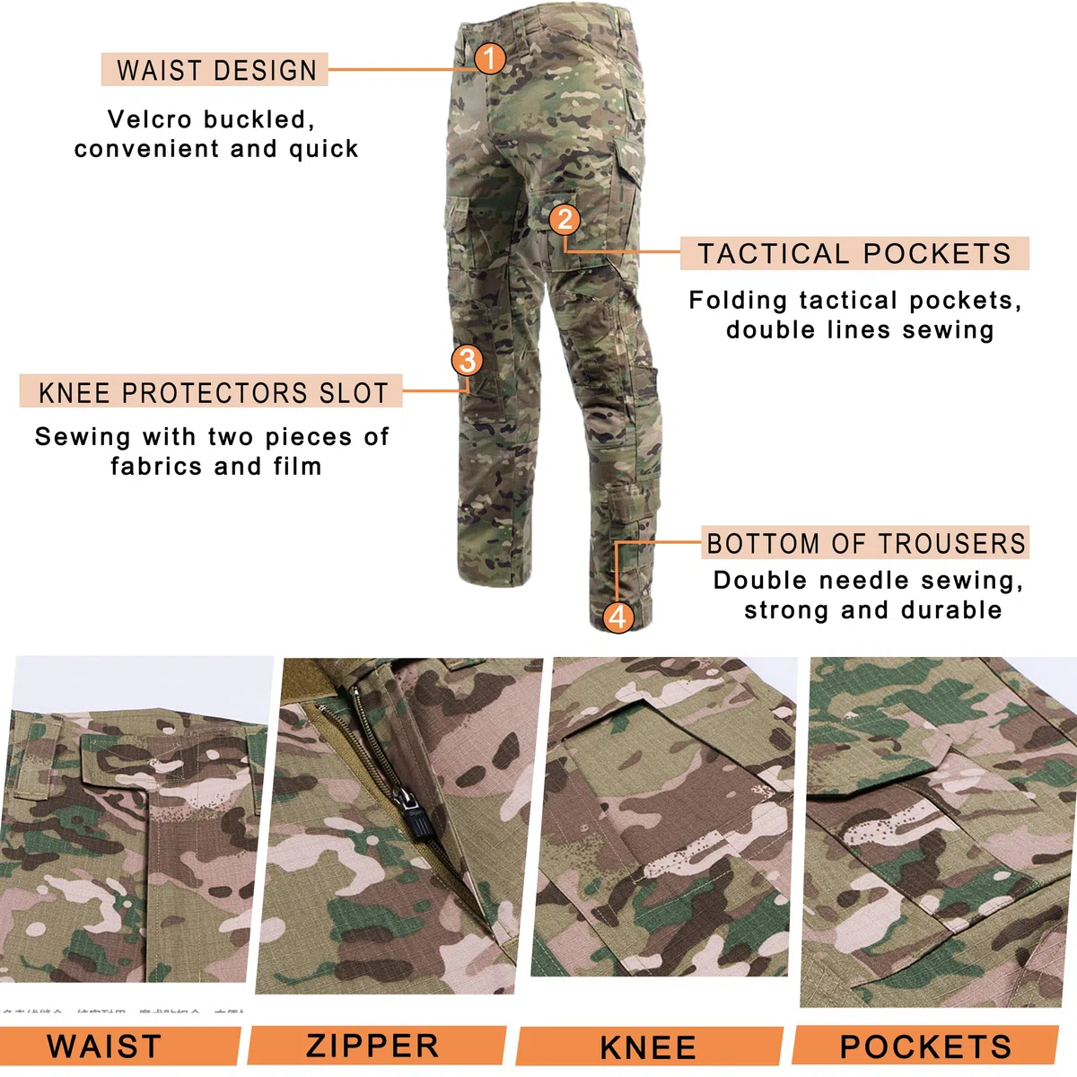Tactical Gear Airsoft Camisetas Combate Pantalones Hombre Táctico Ripstop Multicam, Paintball Military, BDU, Uniforme de caza