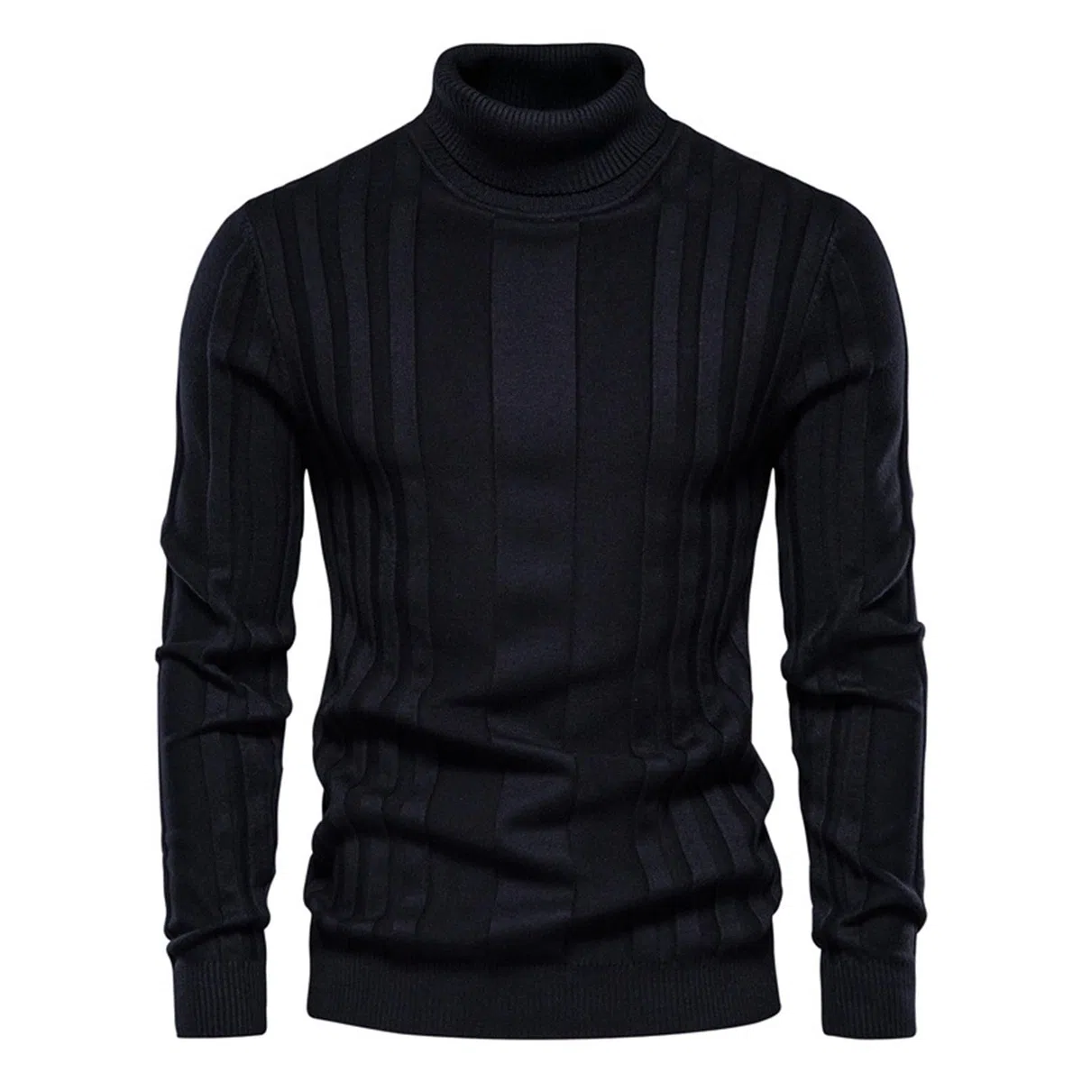 2023 otoño e Invierno Nuevo Cuello Casual Tejido cálido Base Camisa Hombres Color sólido suéter de tamaño