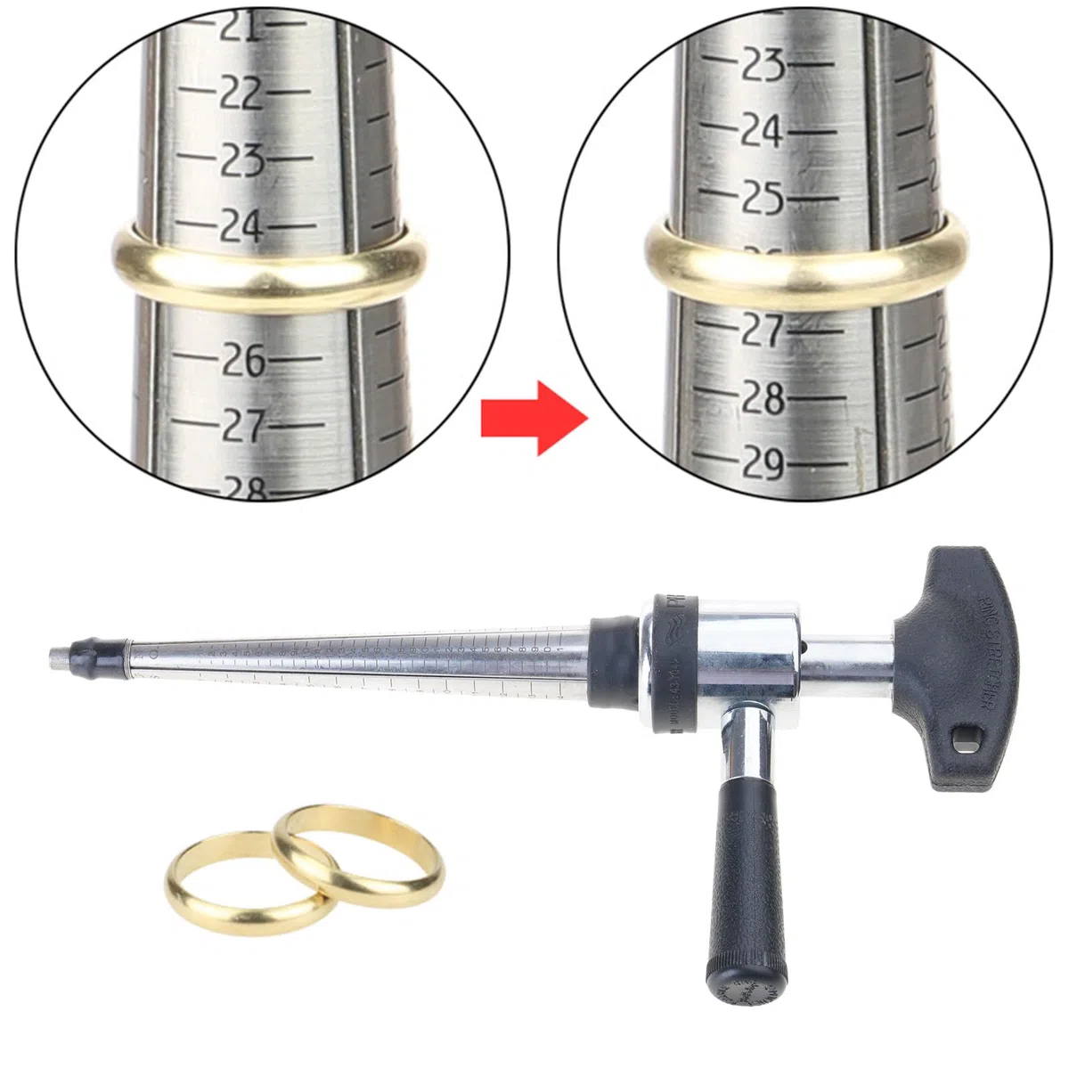 Ajustador ajustable, cómodo anillo estirador, accesorios de joyería cómodos, ajustador de tamaño para anillos