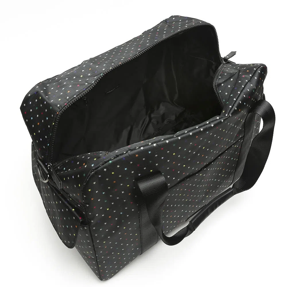 MISAKO Estri Bolsa Fin de Semana Estampado de estrellitas con Bandolera extraíble ED. Mujer - Estri Negro 33 X 45 X 22 cm