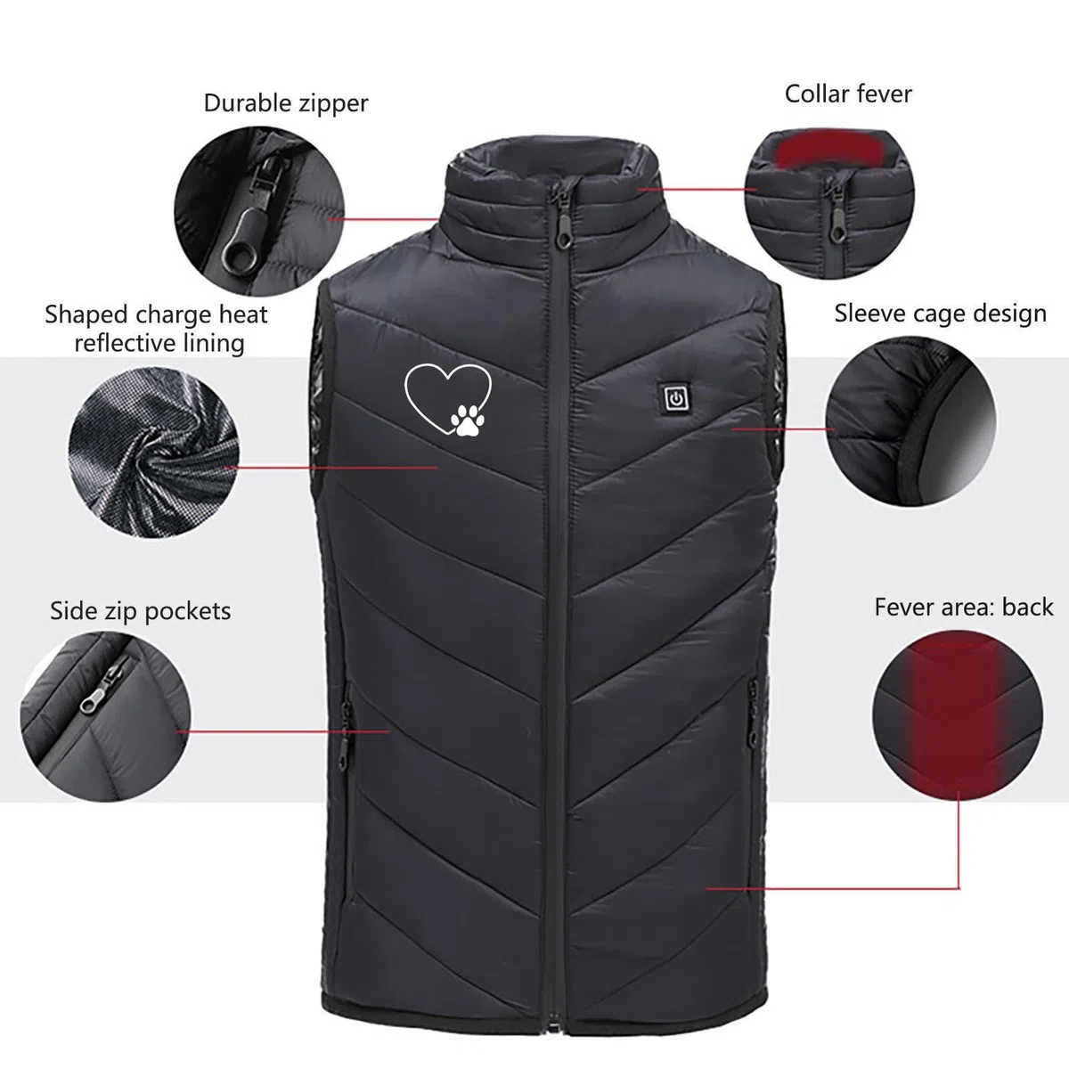 YAOJIWANG Niños Chaqueta Calefactable Chaleco cálido Recargable Chaleco Térmico Chaqueta de Plumas Chaleco Calefactor eléctrico eléctrico Carga USB con Termostato Ropa calefactable para Esquiar 2024