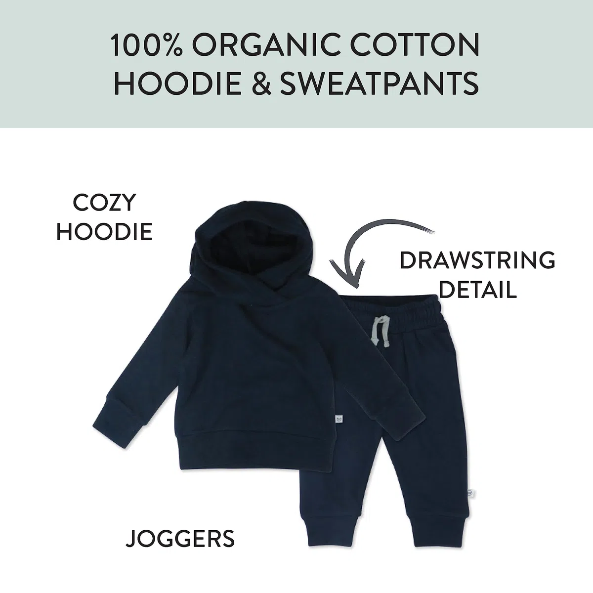 HonestBaby Conjunto de Sudadera con Capucha de 2 Piezas (Pack de 2) Unisex bebé