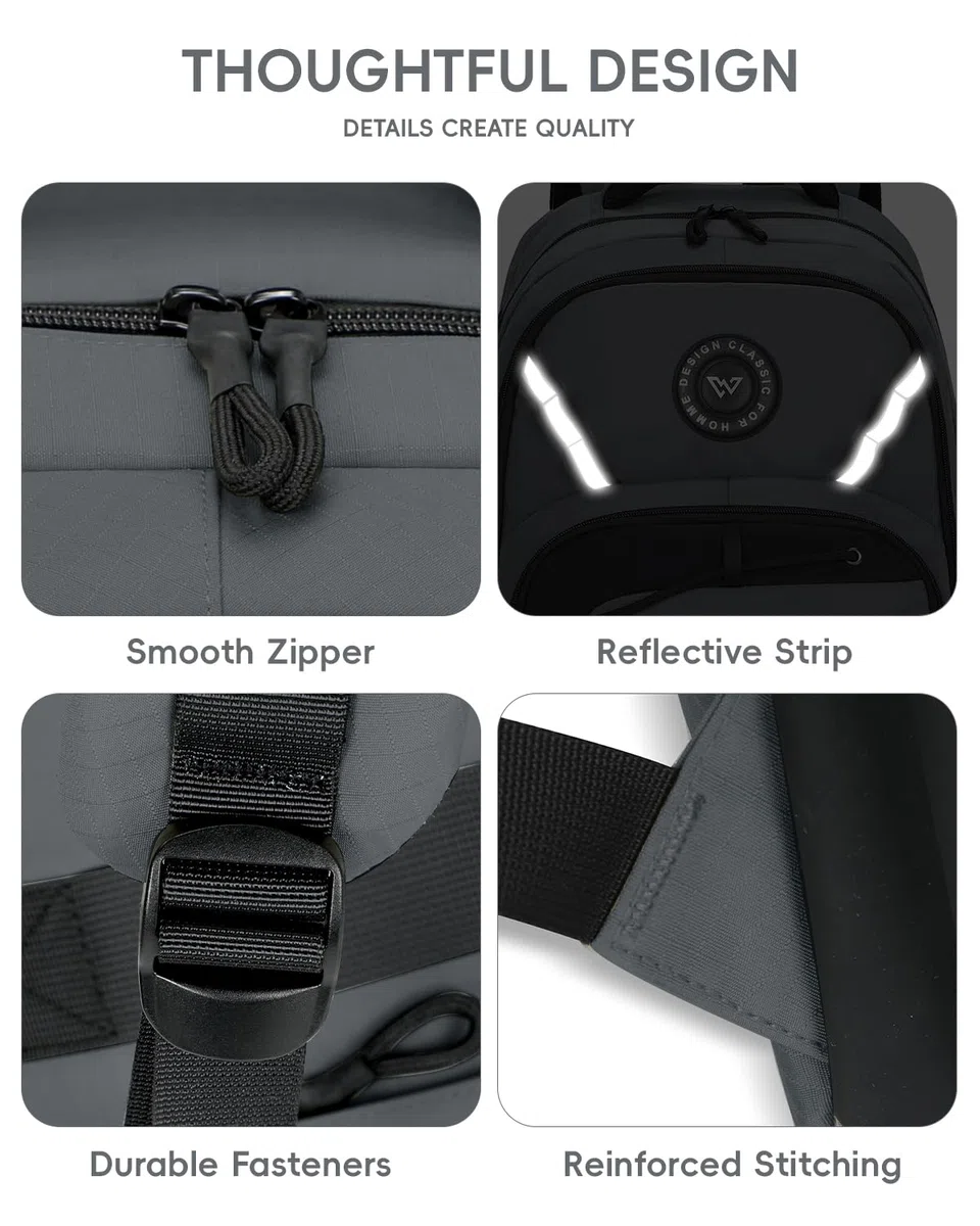Amythe Mochila Instituto para Adolescentes, Mochilas Escolares para Juveniles 10 a 18 Años con Varios Compartimentos, Mochilas Grande Impermeable para Viagem & Escola, Gris