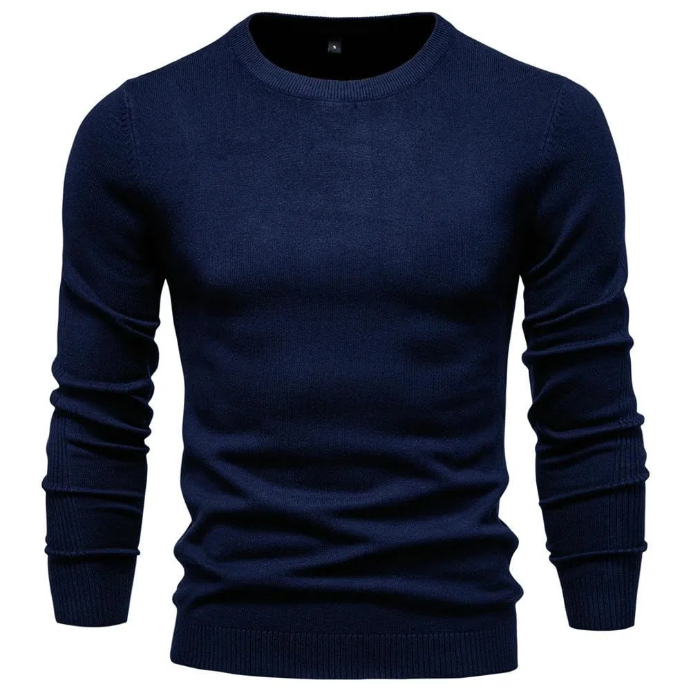 Jersey para hombre Otoño/Invierno Casual Color sólido Cuello Alto