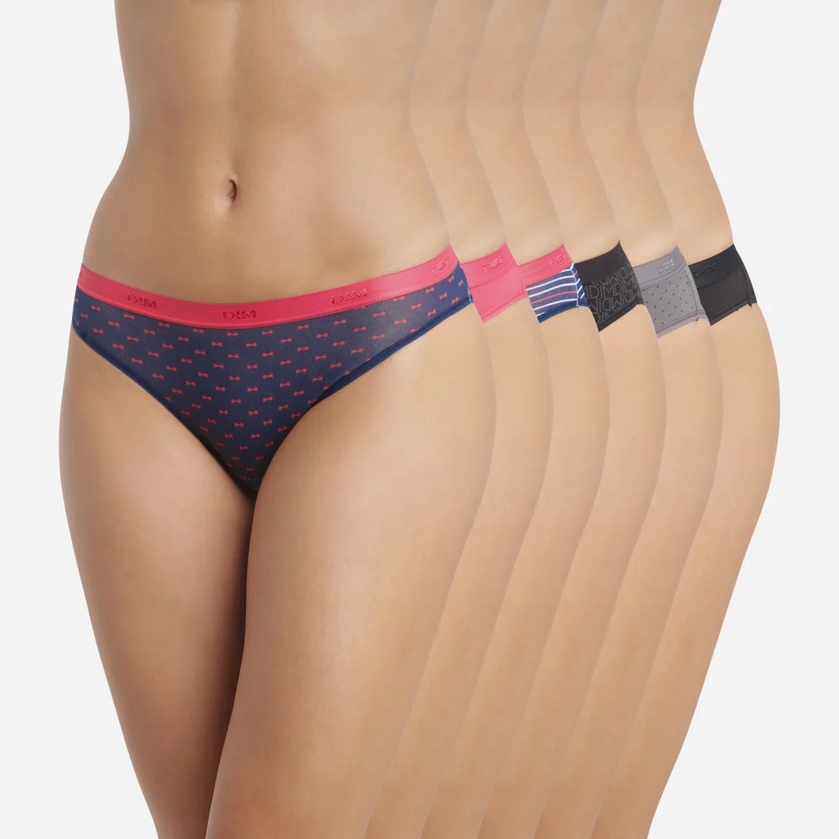 Dim Pack De Bragas Les Pockets Cotton Stretch Mujer x6
