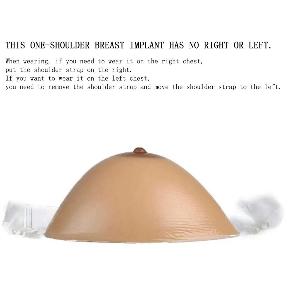 ALKANI Prótesis Artificial de Silicona de un Solo Tirante para el Pecho Derecho e Izquierdo con Tirante Ajustable Adecuado para Pacientes con mastectomía (Color : Brown, Size : 3XL)