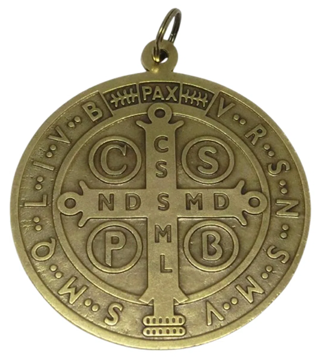 GTBITALY Medalla de cruz de San Benito de latón envejecido, tamaño 10 cm, para exorcistas, exorcistas, exorcismos, sacerdotes, iglesias, 60.400.40
