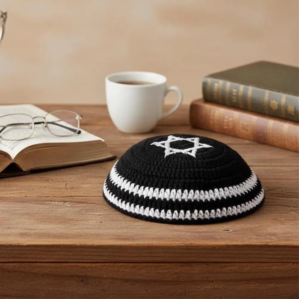 Kipá De Punto Bordada Yarmulke Kipá Judía Yarmulka Sombrero Yarmulka Hombres O Niños