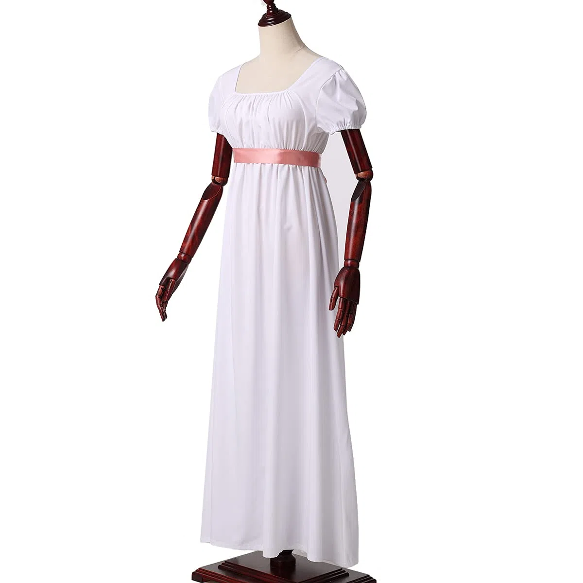 BLESSUME Vestido de Regencia para Mujer Manga Abullada con Volantes Cinturón Vestido de Fiesta con Cintura Imperio