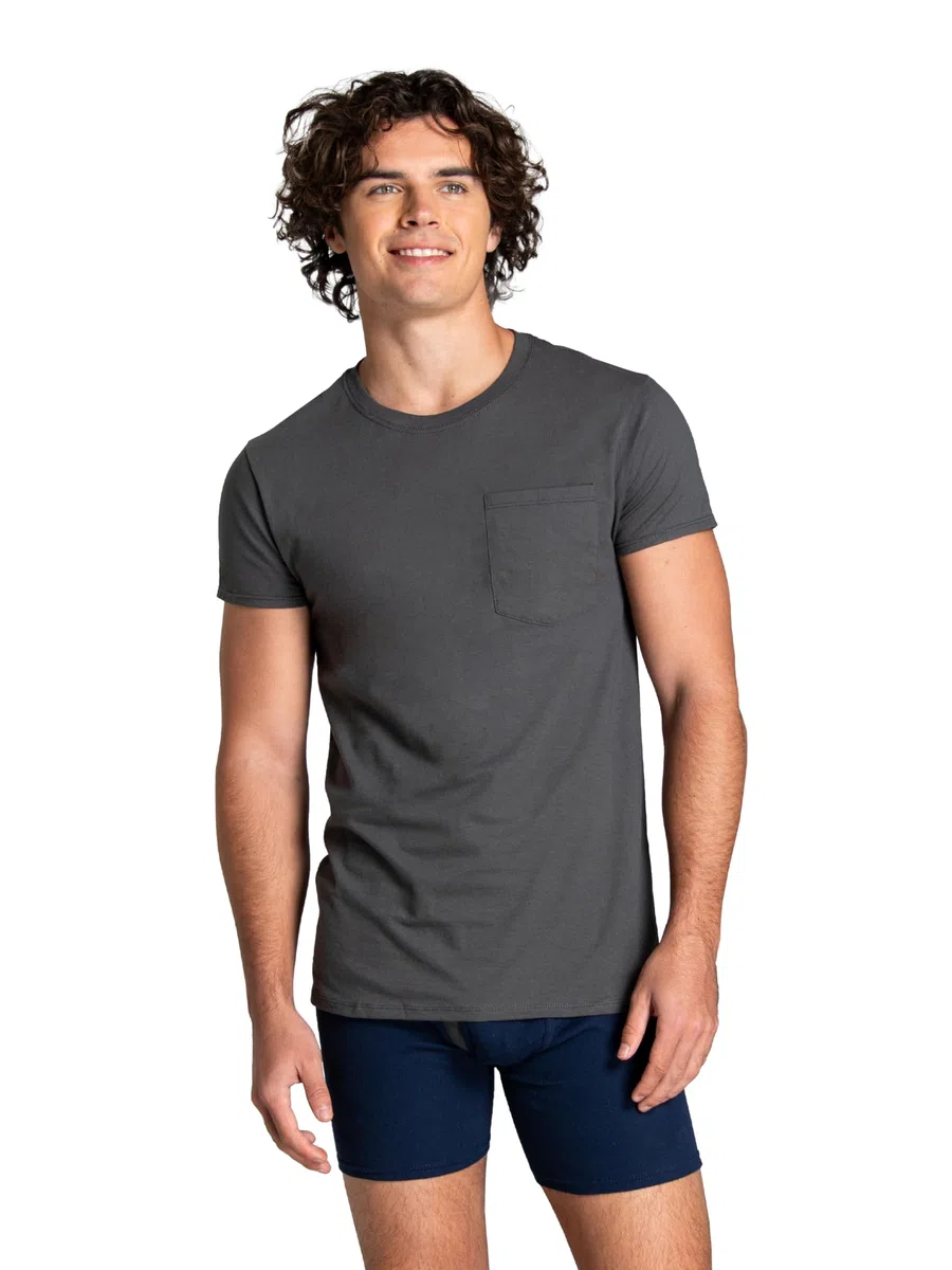 Fruit of The Loom Eversoft Cotton Pocket T-Shirts, Breathable & Moisture Wicking with Odor Control, Sizes S-4x Camiseta Hombre (Pack de 2)