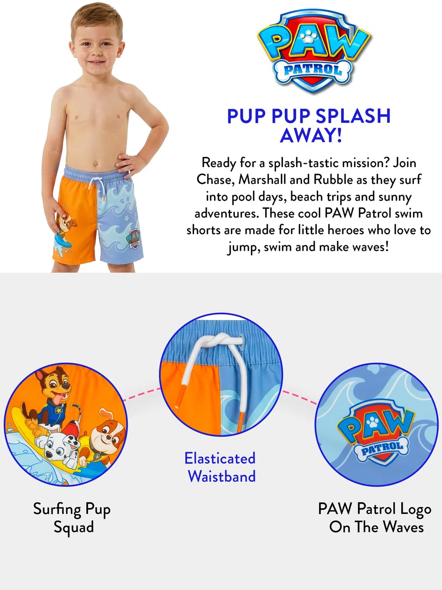 Paw Patrol Bañador Niño, Chase Marshall y Rubble, Bañador Boxer Niño