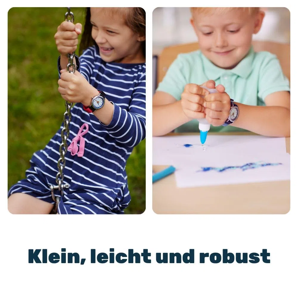 Anio 3 relojes de pulsera para niños – Reloj infantil para aprender la hora a partir de 6 años, resistente al agua hasta 5 bar, reloj infantil para niños y niñas, Aurora-azul, Correa