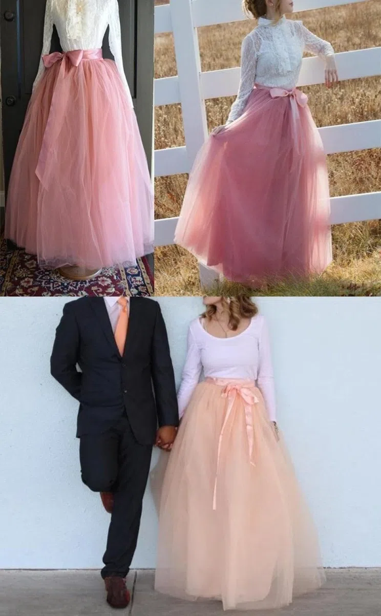 Falda Larga Plisada De Tul para Mujer, Cinturón De Satén Color Aguamarina, Falda De Malla De Cintura Alta, Falda Tutú De Fiesta, Falda Larga hasta El Tobillo con Vuelo Elegante para Damas Y