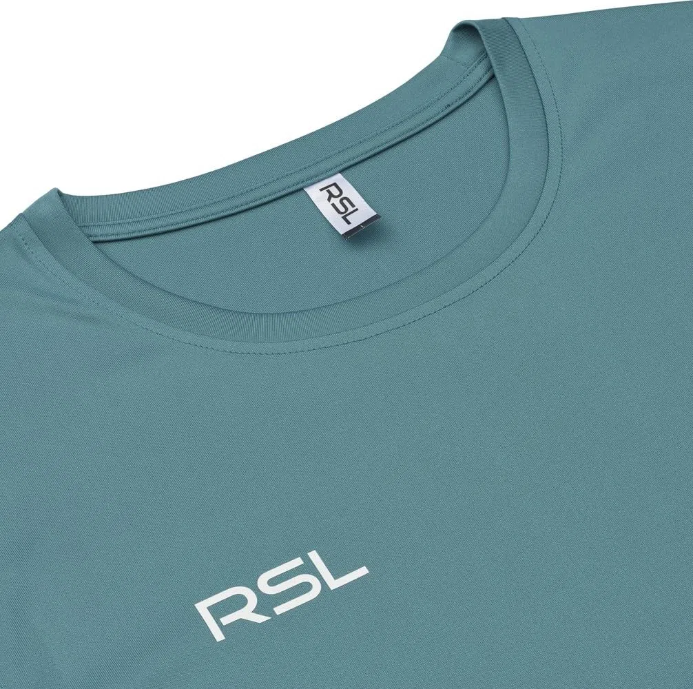 RSL - Camiseta deportiva para hombre, poliéster, elástica, de secado rápido, Volga Lagoon, L