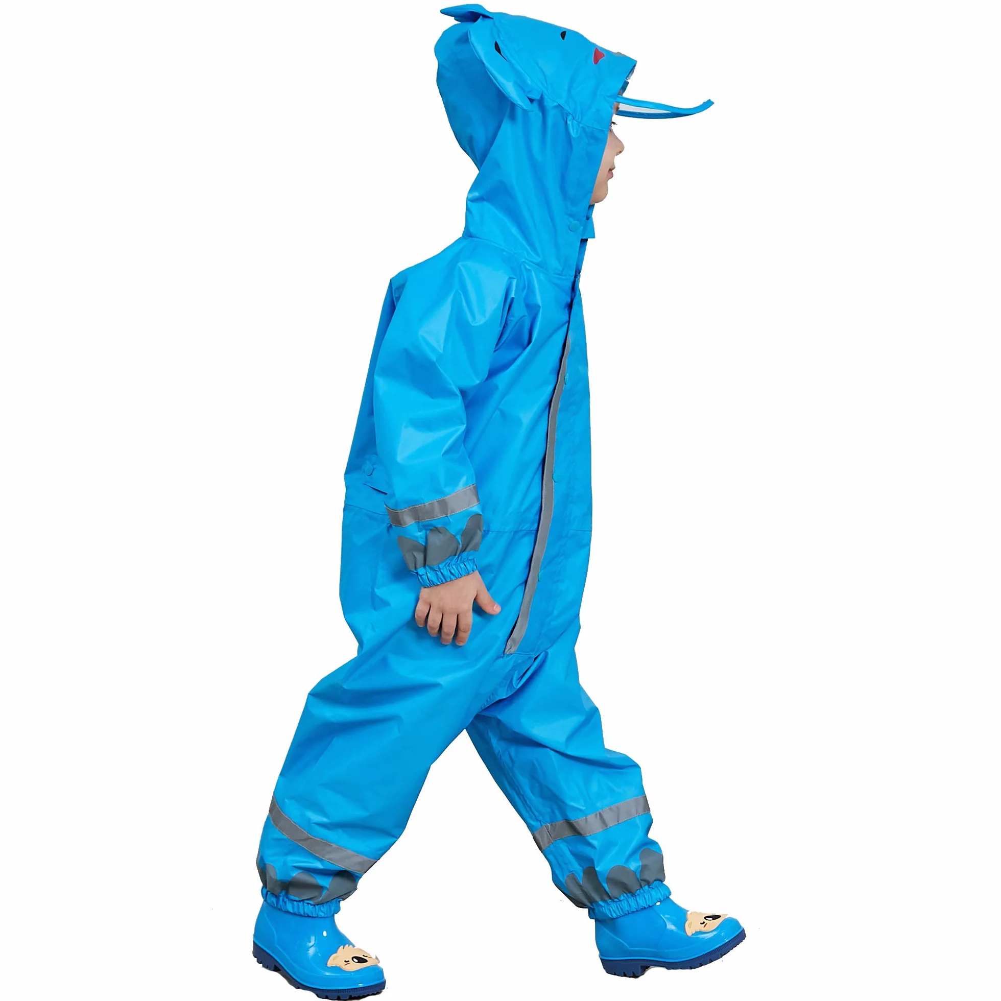 Impermeable Chaquetas Lluvia Capucha Niña Niño Chubasqueros Infantil Traje de Lluvia Mono Grande Poncho Escuela Running Reflectante Capa Unisexo Amarillo Azul Rosa Verde 3-10 años