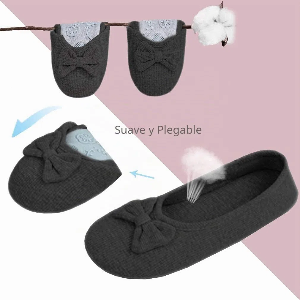 Solshine Zapatillas cerradas de algodón de las mujeres zapatillas bailarina T002