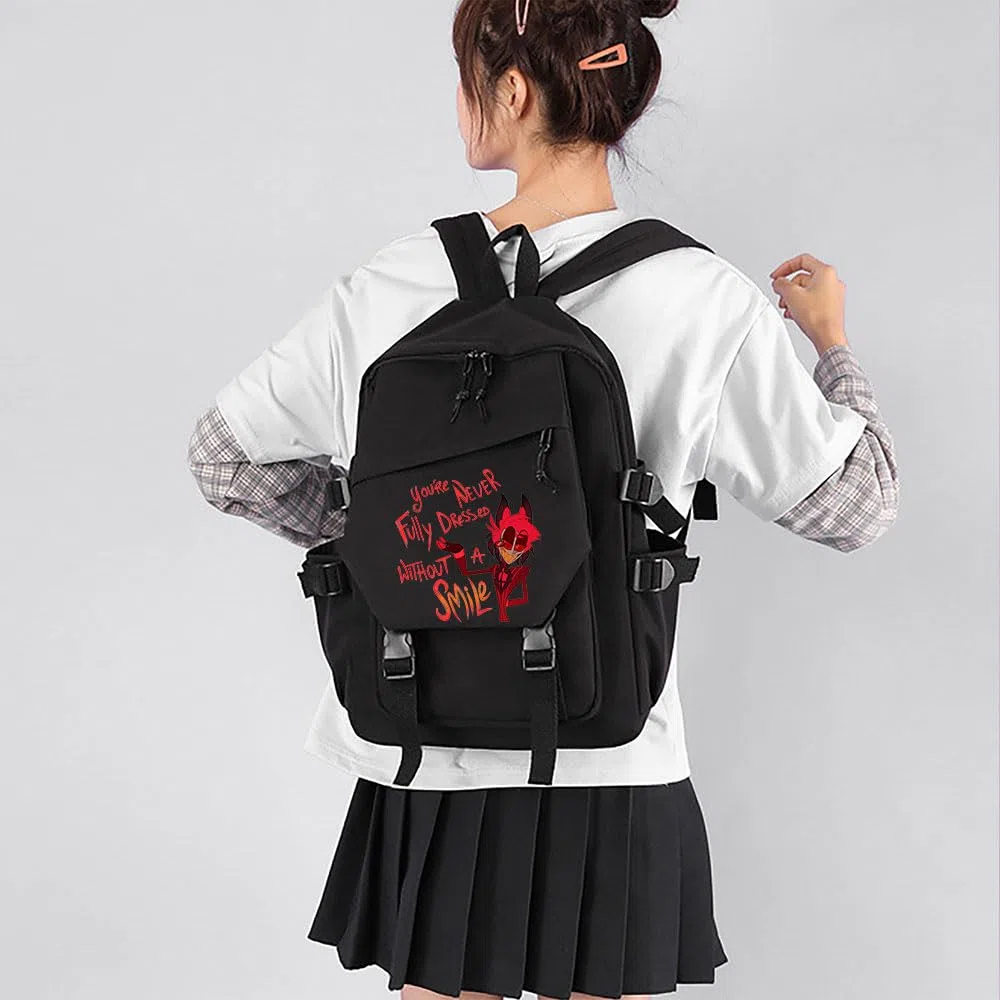 LKY STAR Anime Hazbin Hotel Mochilas Estudiante Viaje Charlie/Vaggie/Angel Dust Escolares para el Campus Universitario Mujeres Hombres Bolsas
