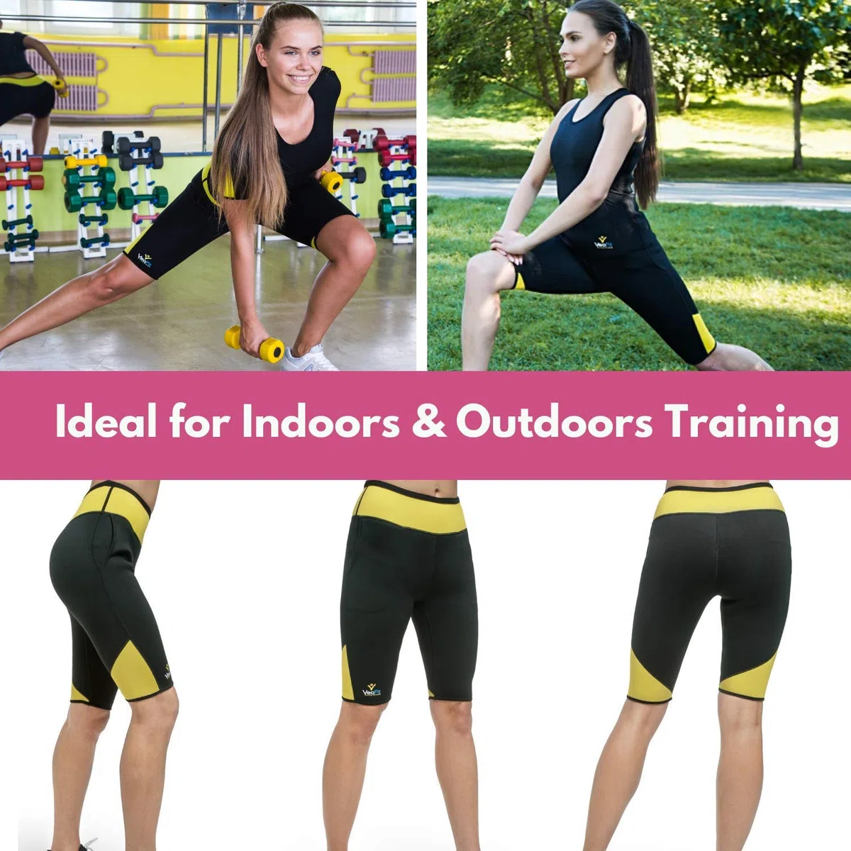 VeoFit Short de Sudoración Adelgazante Objetivo Vientre Llano, Muslos Delgados y Nalgas Tonificadas - OFRECIDOS: Funda + Guía per Ponerse en Forma con Programa Fitness y Consejos Nutrición