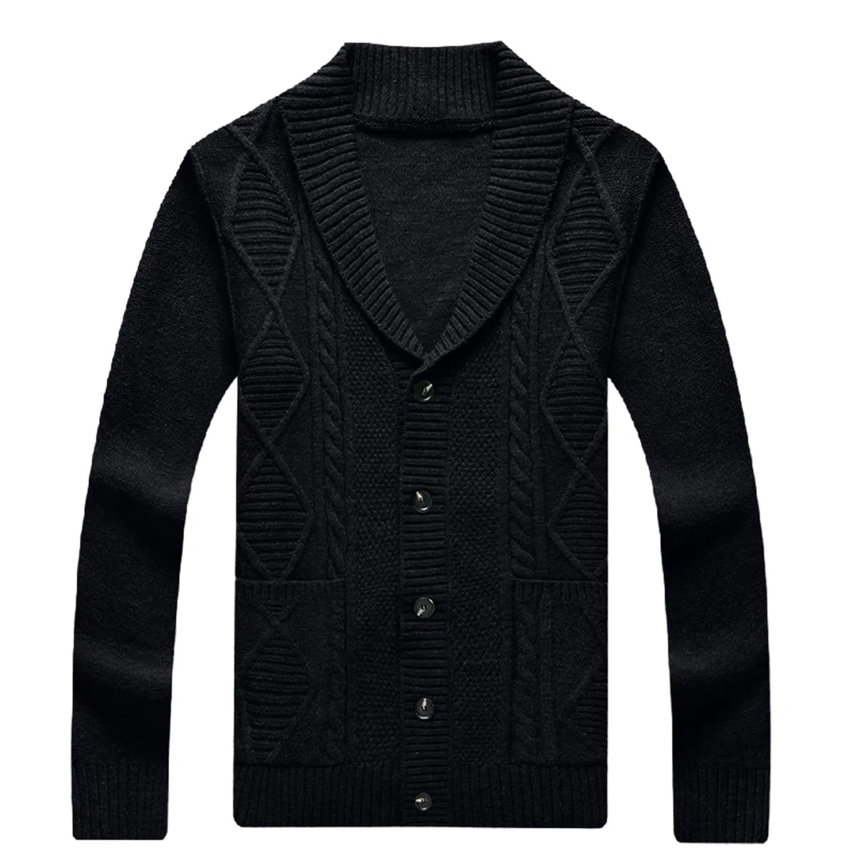 Genérico Cardigan Punto Hombre, Botones para Chaqueta Hombre con Botones De Punto De Manga Larga Frente Abierto Ligeros con Botones Suéter Tipo Cárdigan Suéter Otoño Invierno