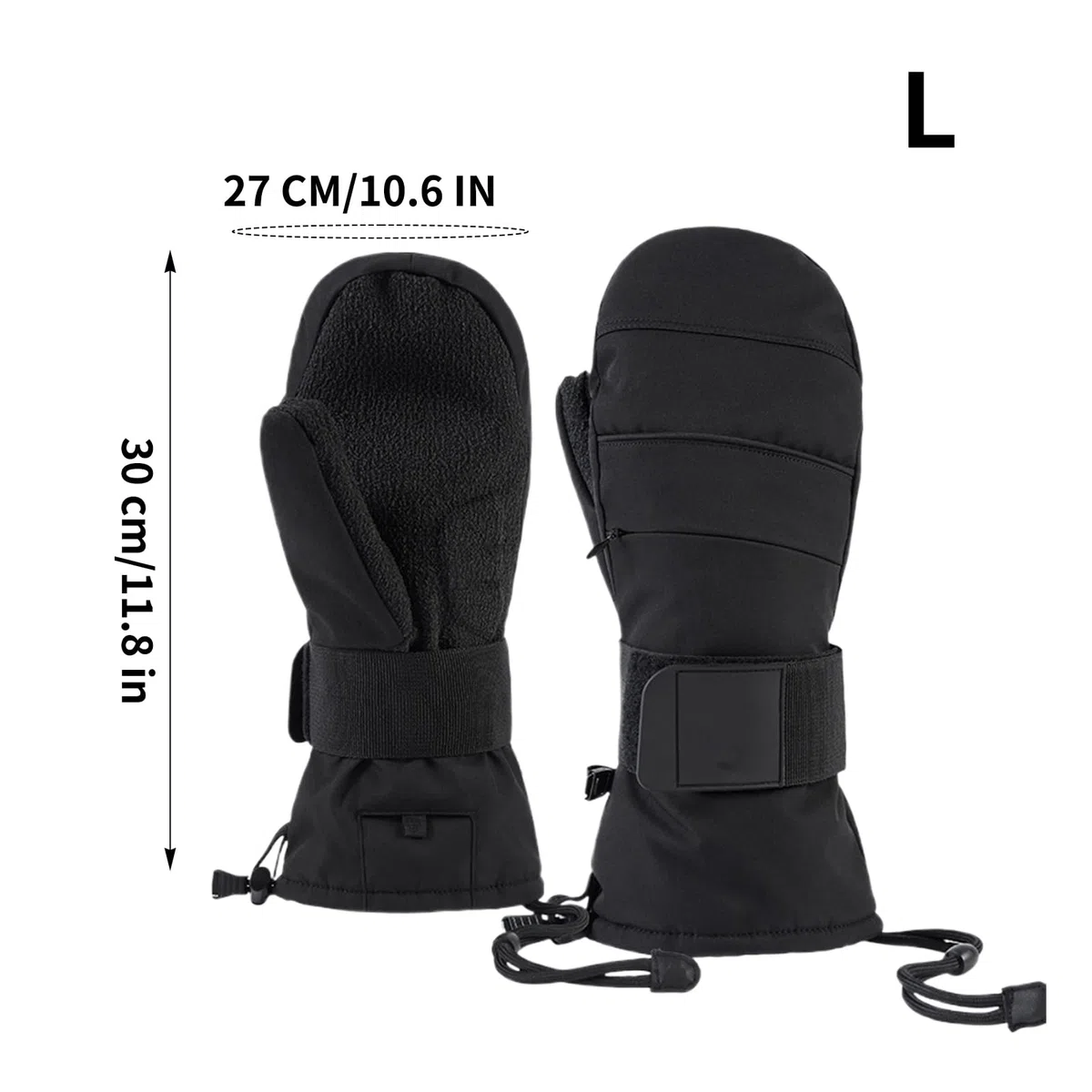 Guantes de invierno | Guantes térmicos para pantalla táctil | Guantes de nieve impermeables con forro polar con protector de muñeca | Protección contra el clima frío para hombres, motocicleta, esquí