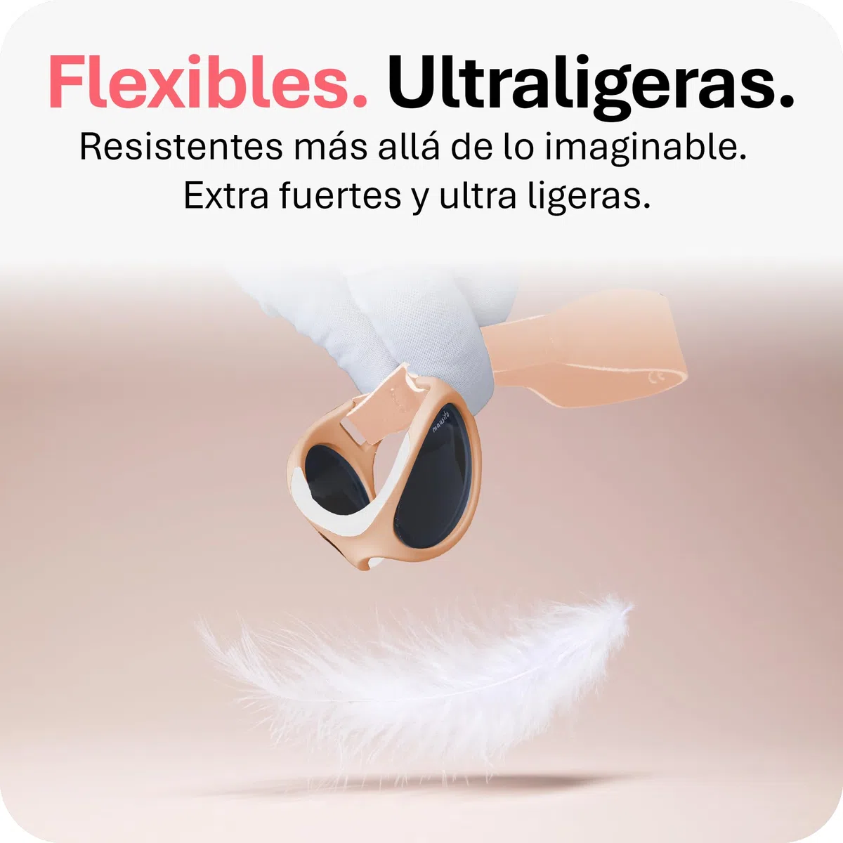 Mausito gafas de sol para bebés 0-18 meses UV400 & lentes categoría 3 | Gafas de sol infantiles flexibles con correa ajustable y suave | Ajuste seguro | Diseño europeo