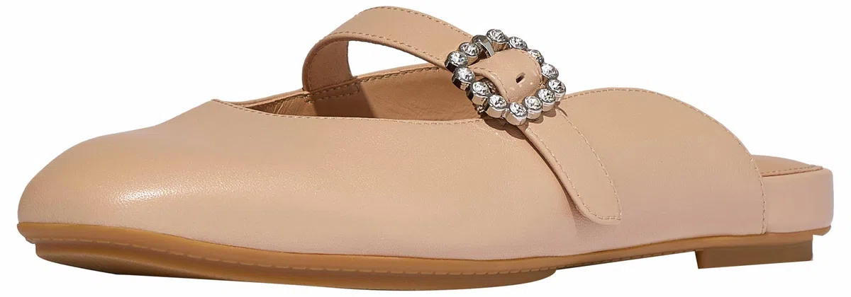 Fitflop Women's Delicato Crystal-Buckle Mary-Jane Mules Flat