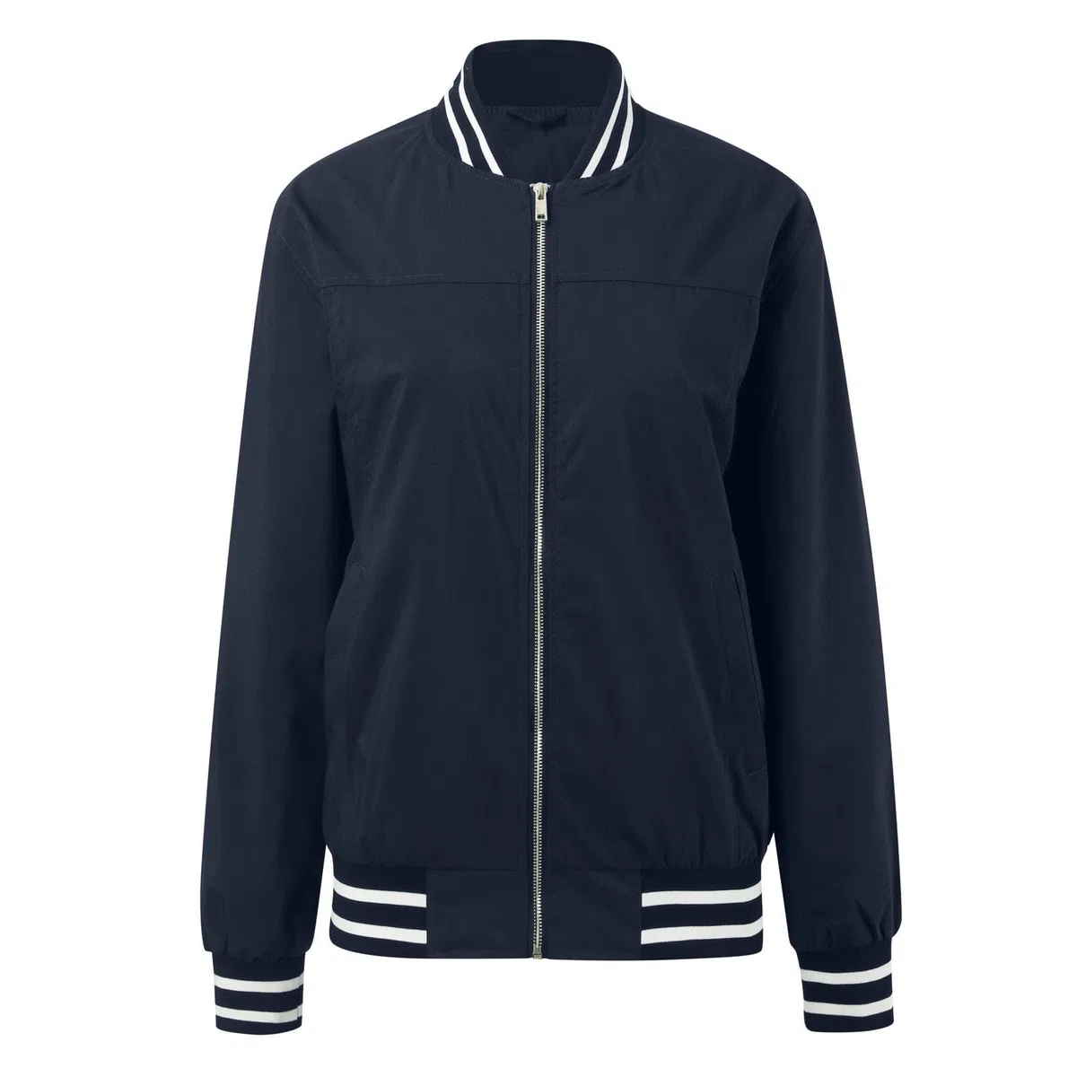 Chaqueta bomber para mujer, chaqueta ligera de entretiempo sin capucha, manga larga, cuello alto, chaqueta de aviador, estilo deportivo, chaqueta de ciclismo, chaqueta con cremallera
