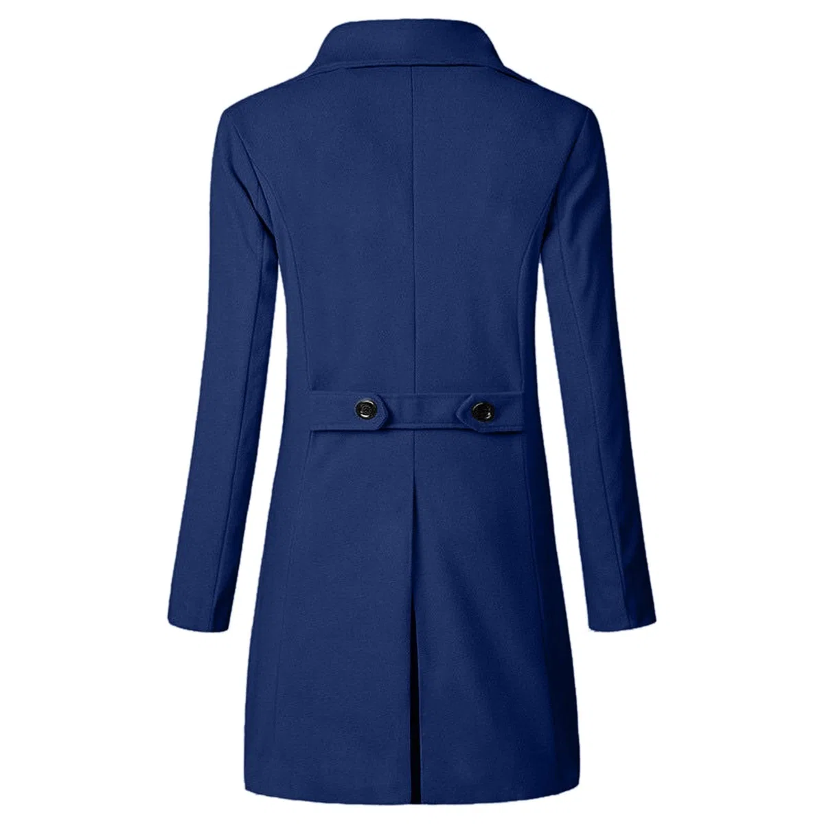 Abrigo de negocios para hombre, invierno, abrigo de lana con solapa larga, con botones, gabardina a prueba de viento, abrigo cálido para hombre, elegante y elegante