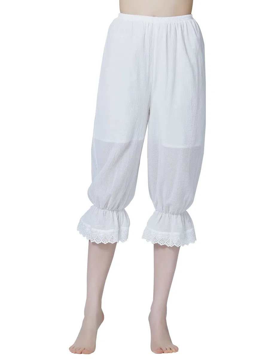 BEAUTELICATE Victoriana Bloomers Lolita Pumpkin Pantalones de Enagua Algodón con Encaje Cortos para Falda Vestido