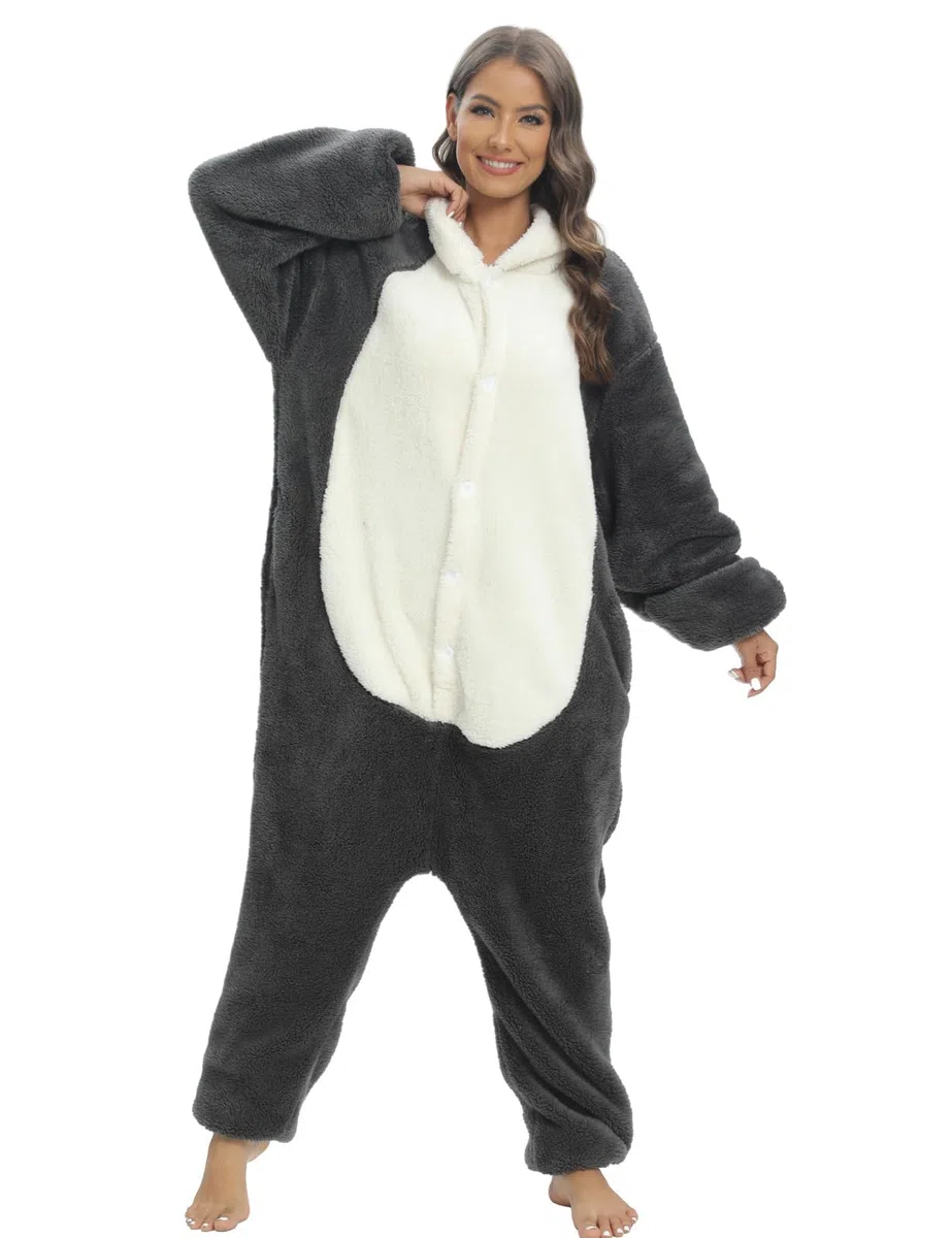 LATH.PIN Pijama tipo mameluco de animal para adultos, unisex, de una pieza, disfraz de Halloween, cosplay, ropa de dormir para mujeres y hombres