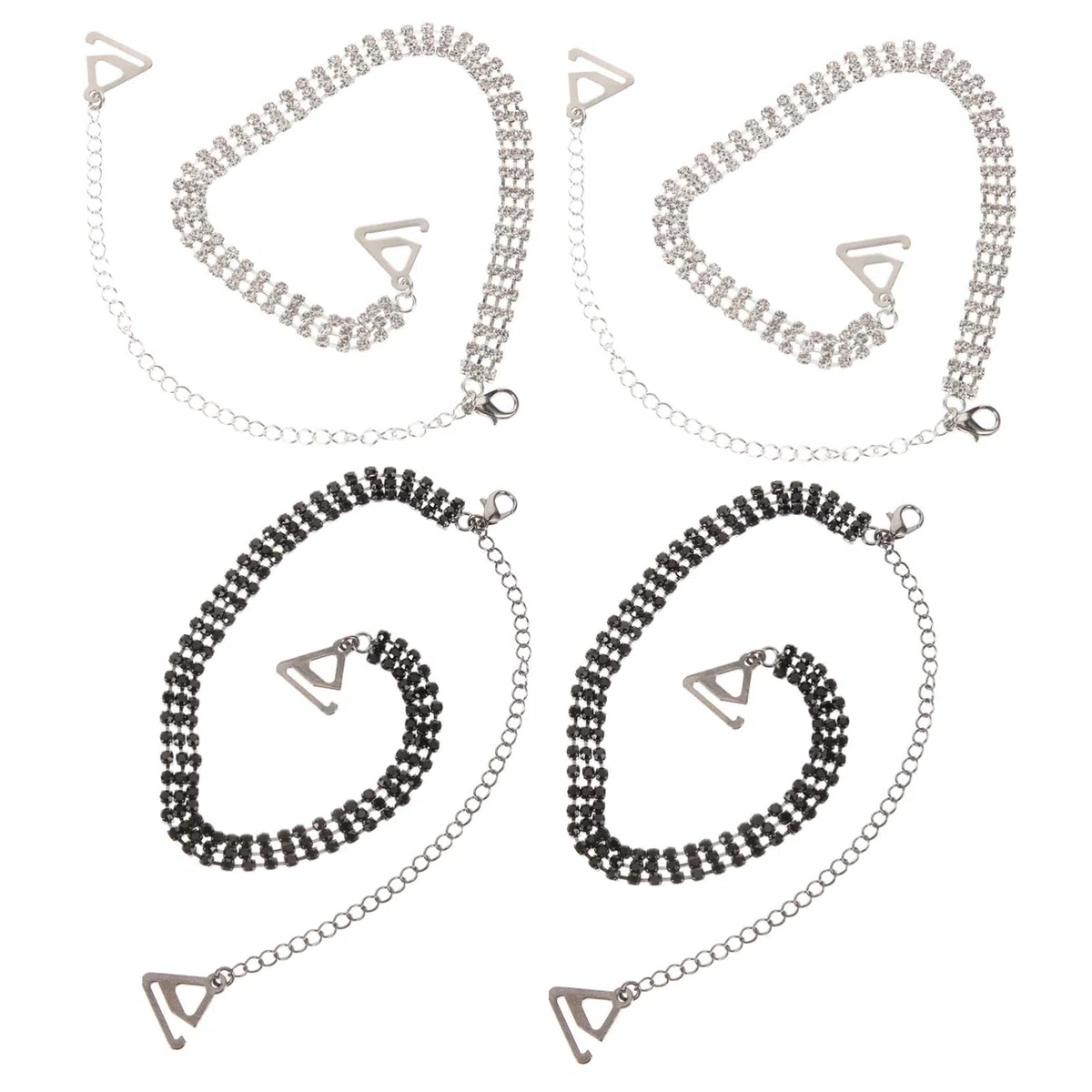 8pares De Hombro Rhinestones Para Sujetadores Straps Invisibles y Antideslizantes Para Bodas y Accesorios De Moda Para Mujeres