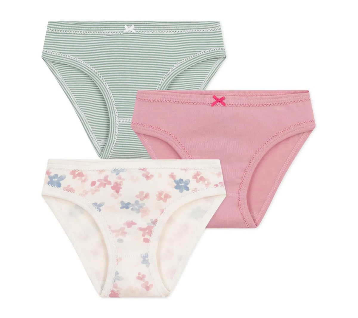 Petit Bateau Female 3 Bragas Ropa Día, Multicolor, 3 Años EU
