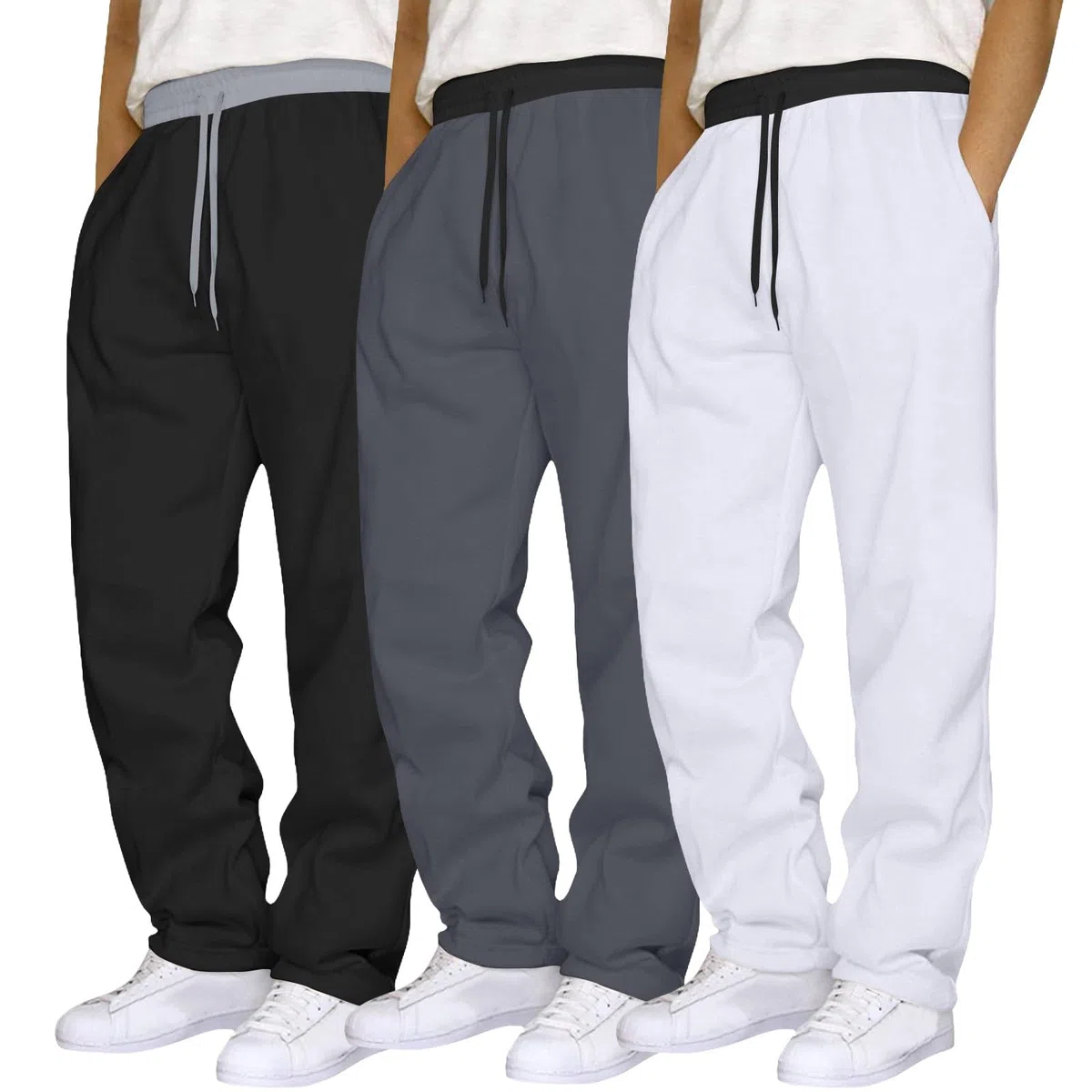 Paquete de 3 pantalones deportivos ligeros para hombre, pantalones deportivos casuales para caminar