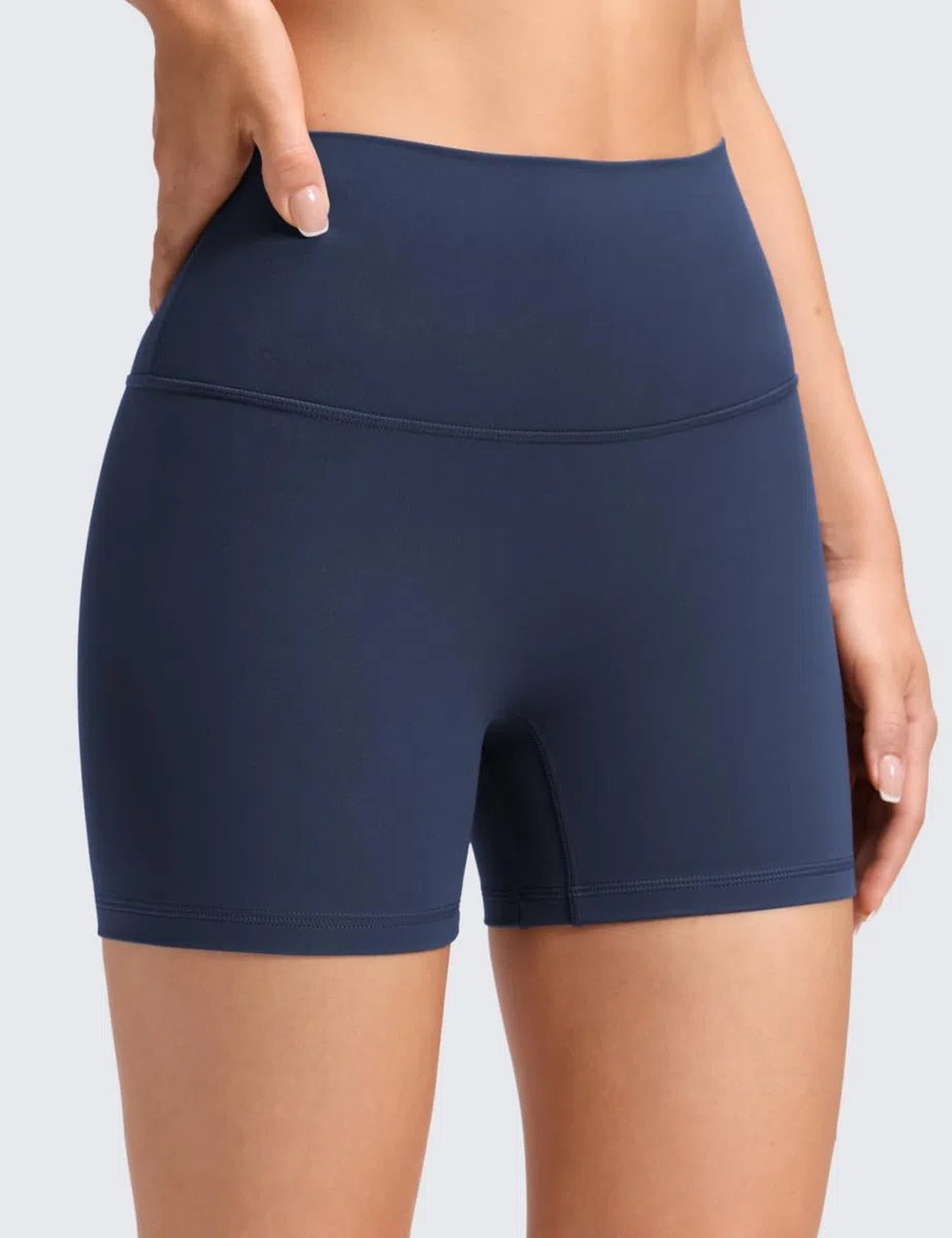 CRZ YOGA Bermuda Motorista Sin Costura Frontal - 10/15cm | Butterluxe, Extremadamente Suave, Compresión Suave, Yoga, Cintura Alta, para Mujer