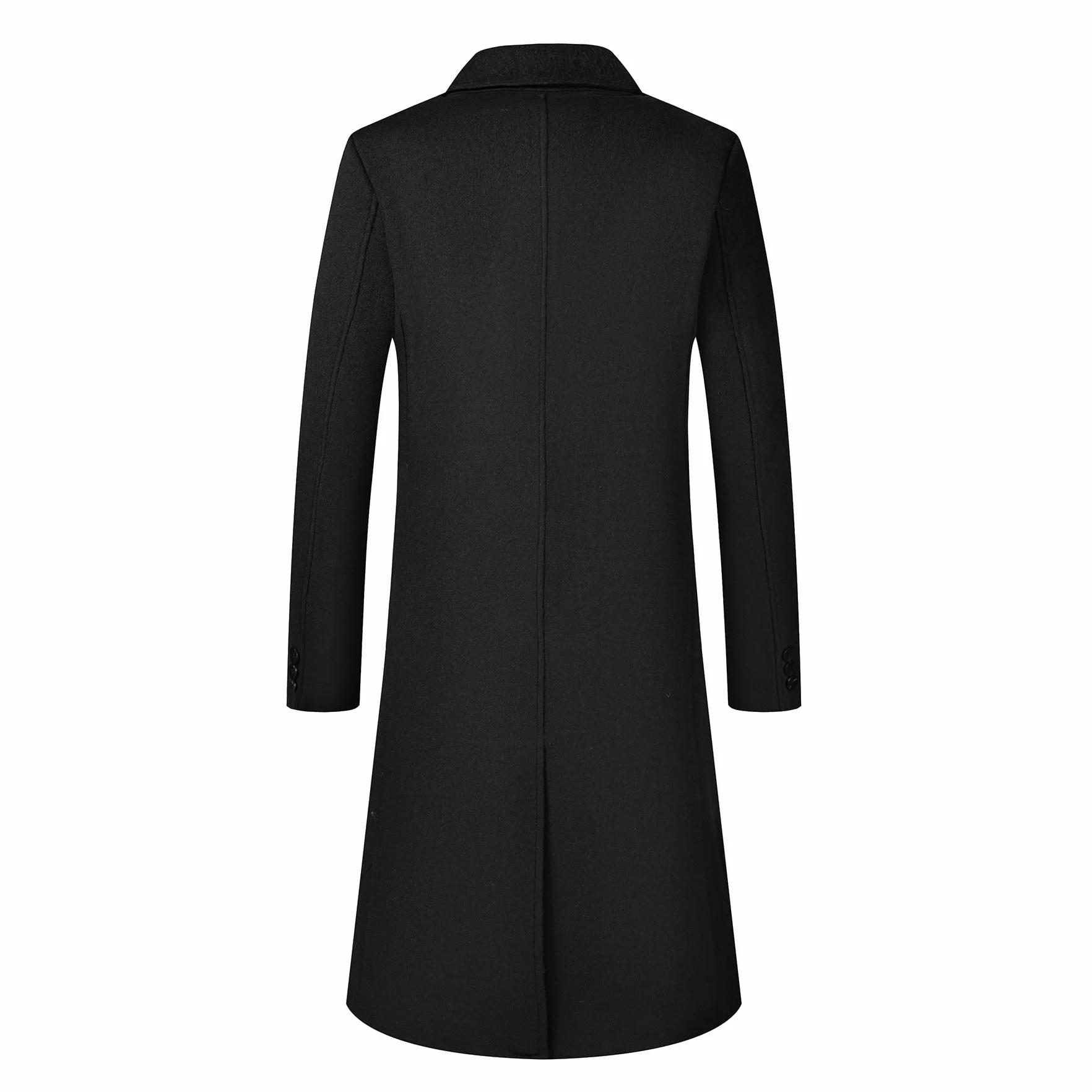 Allthemen Abrigo cálido de doble botonadura para hombre gabardina larga chaqueta de invierno lana corte entallado